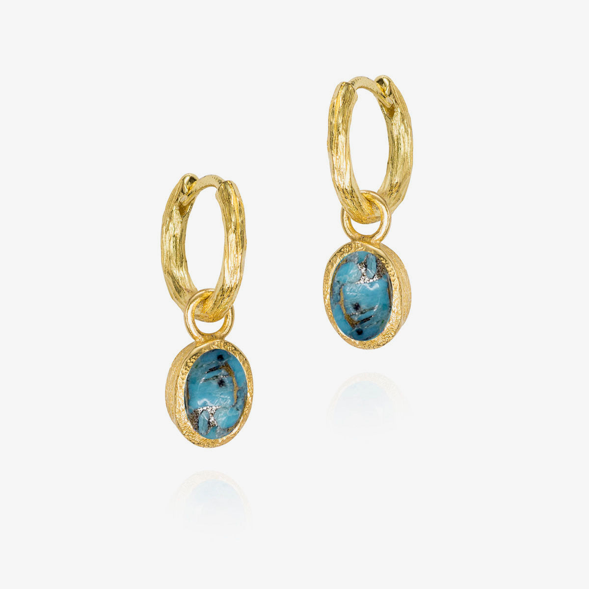 Zen Organic Natural Oval Birthstone Hoop Earrings