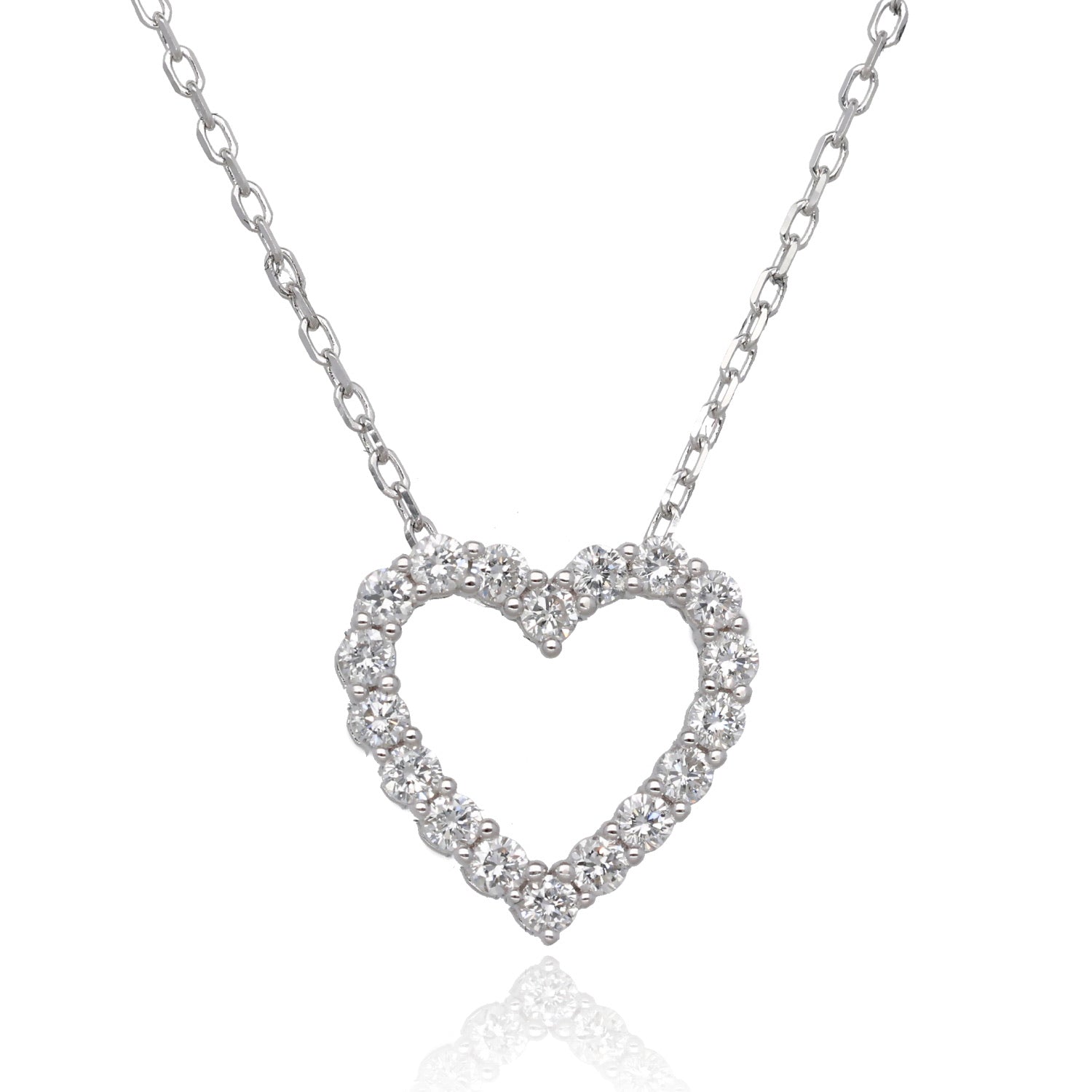 Lined with Love Mini Diamond Heart Silver Necklace