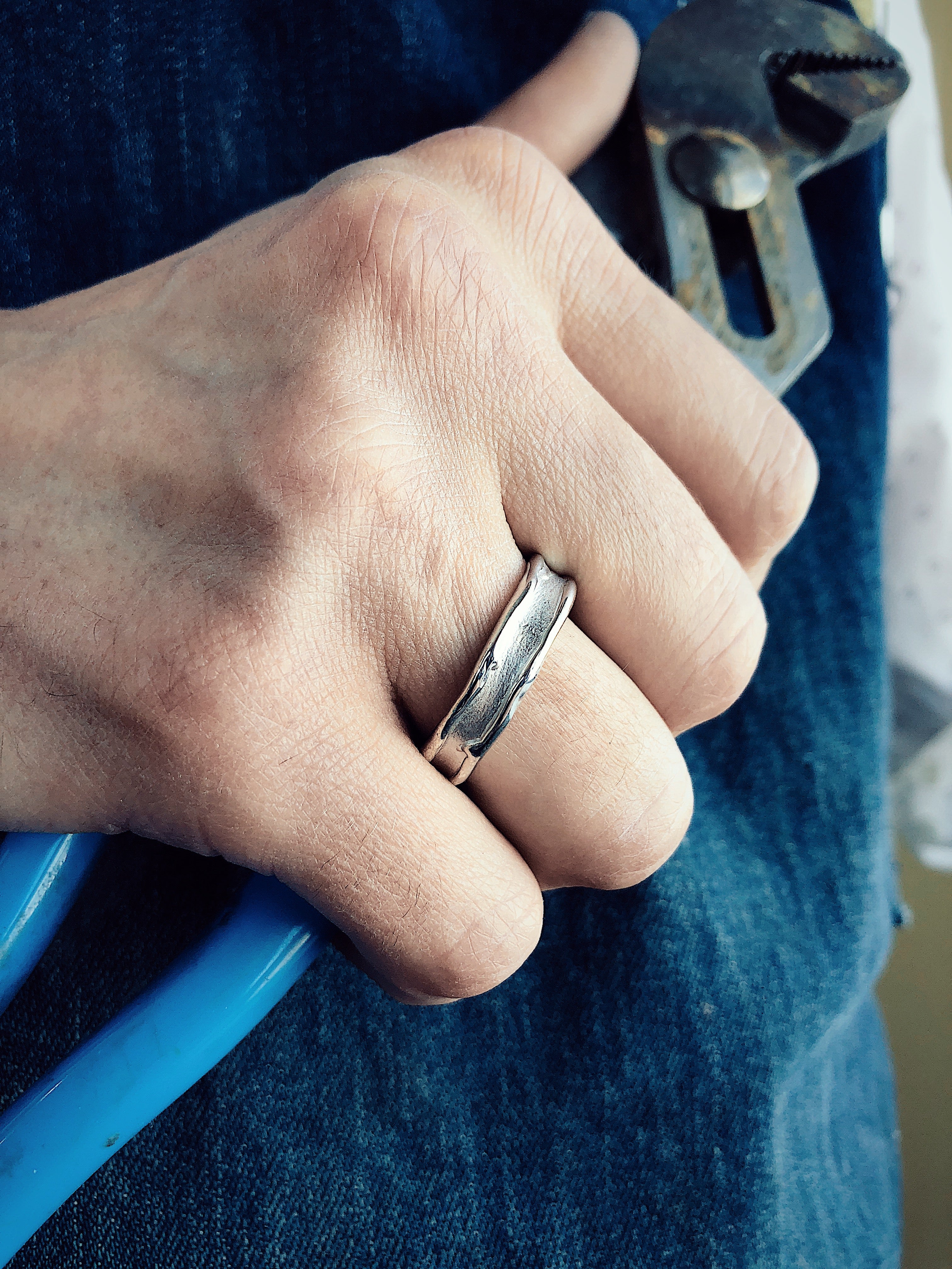 Silver Band, Medium Melted