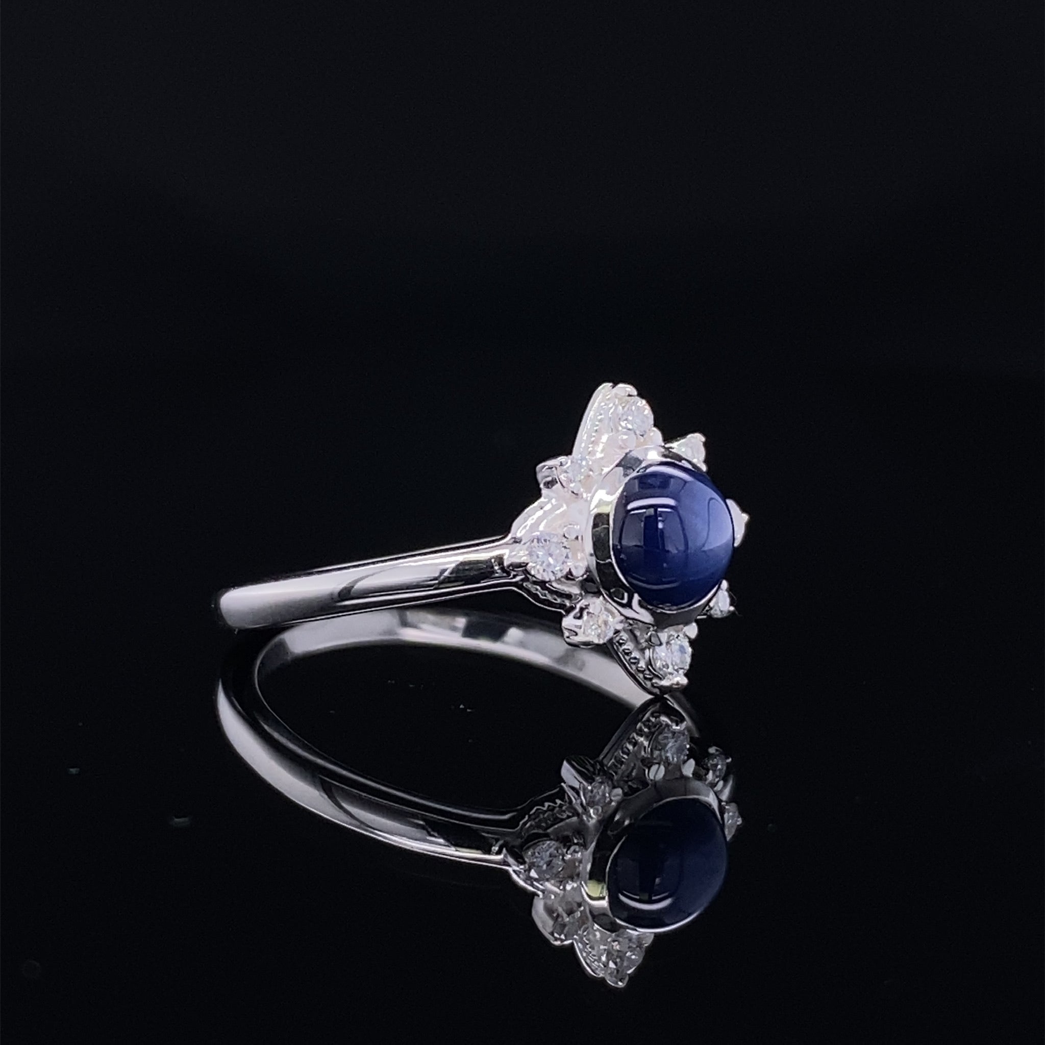 Pointing North Star Sapphire and Diamond Ring