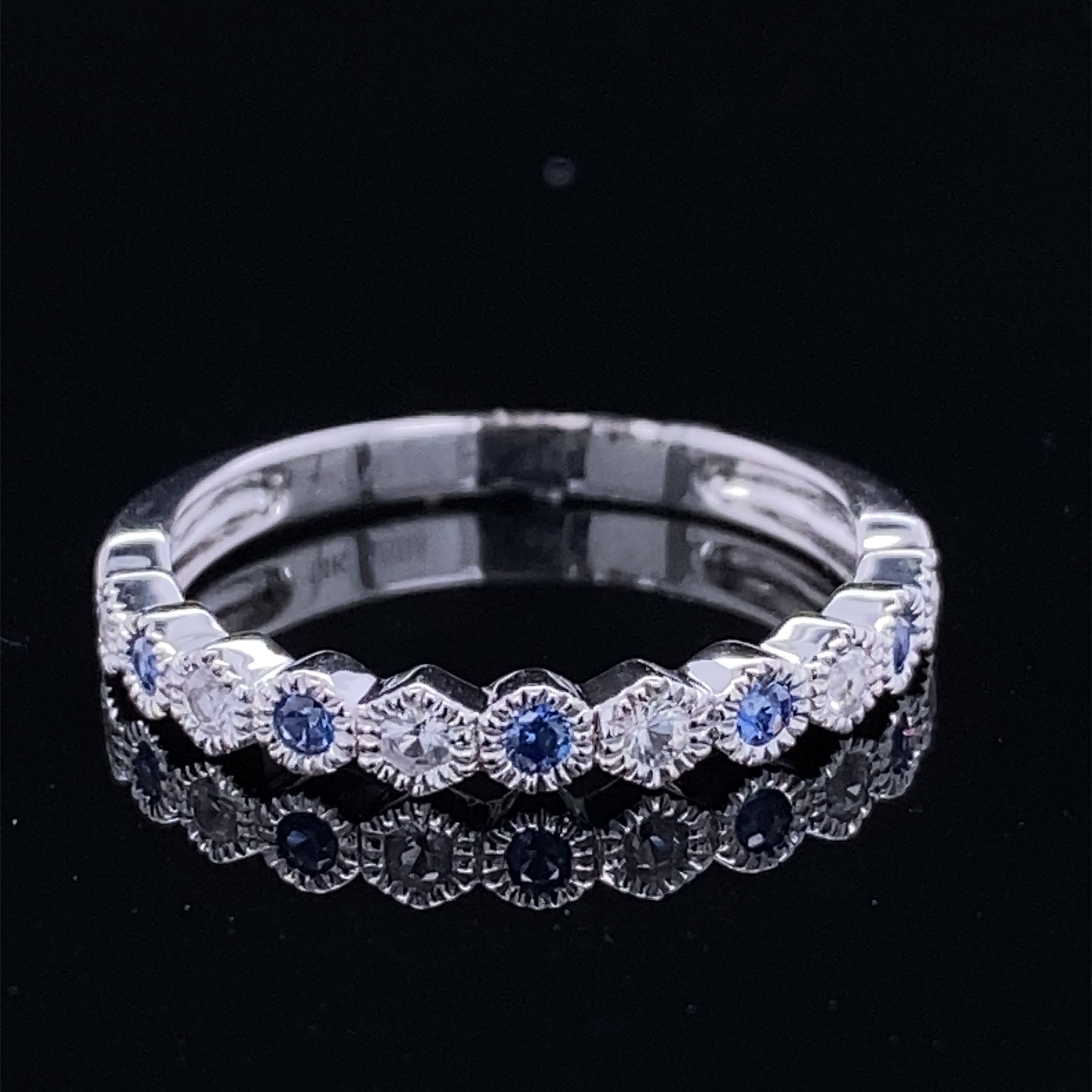 French Blue & White Sapphire Band