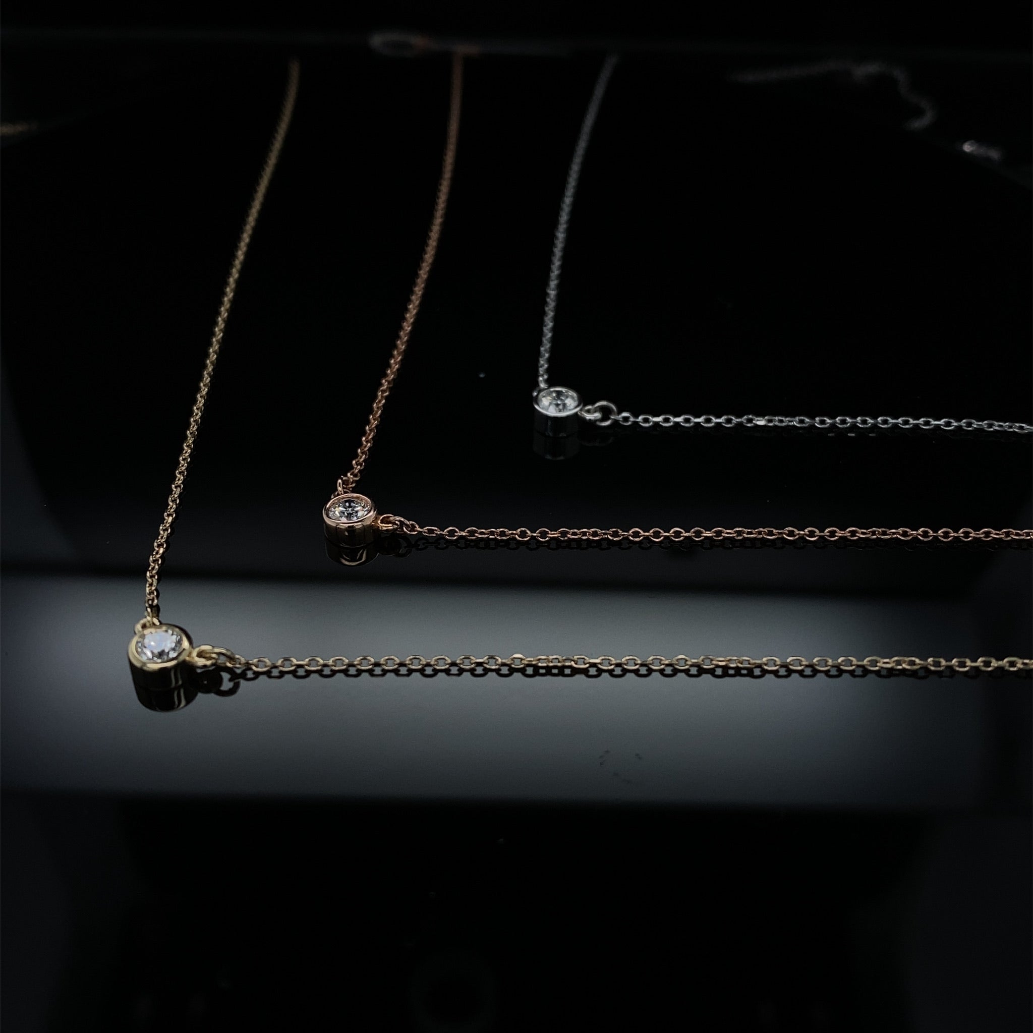 1/6ct Full Moon Diamond Dot Necklace