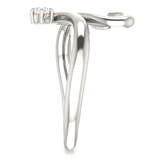 .06ct Diamond Silver Heart Freeform Promise Ring