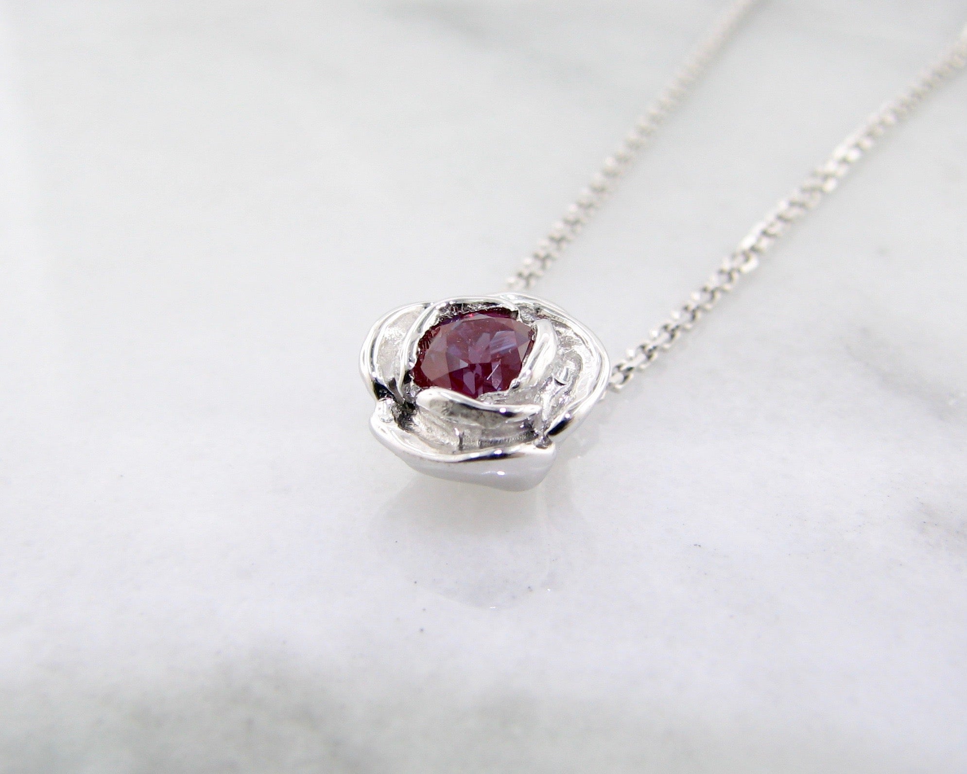 Silver Rose Slider Lab Alexandrite