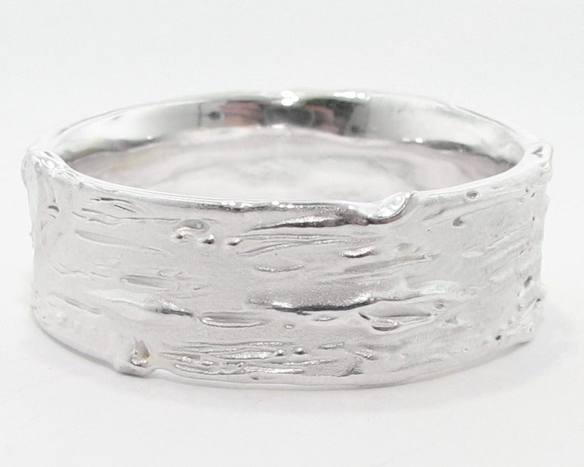 Silver Ring, Wide Birch Band