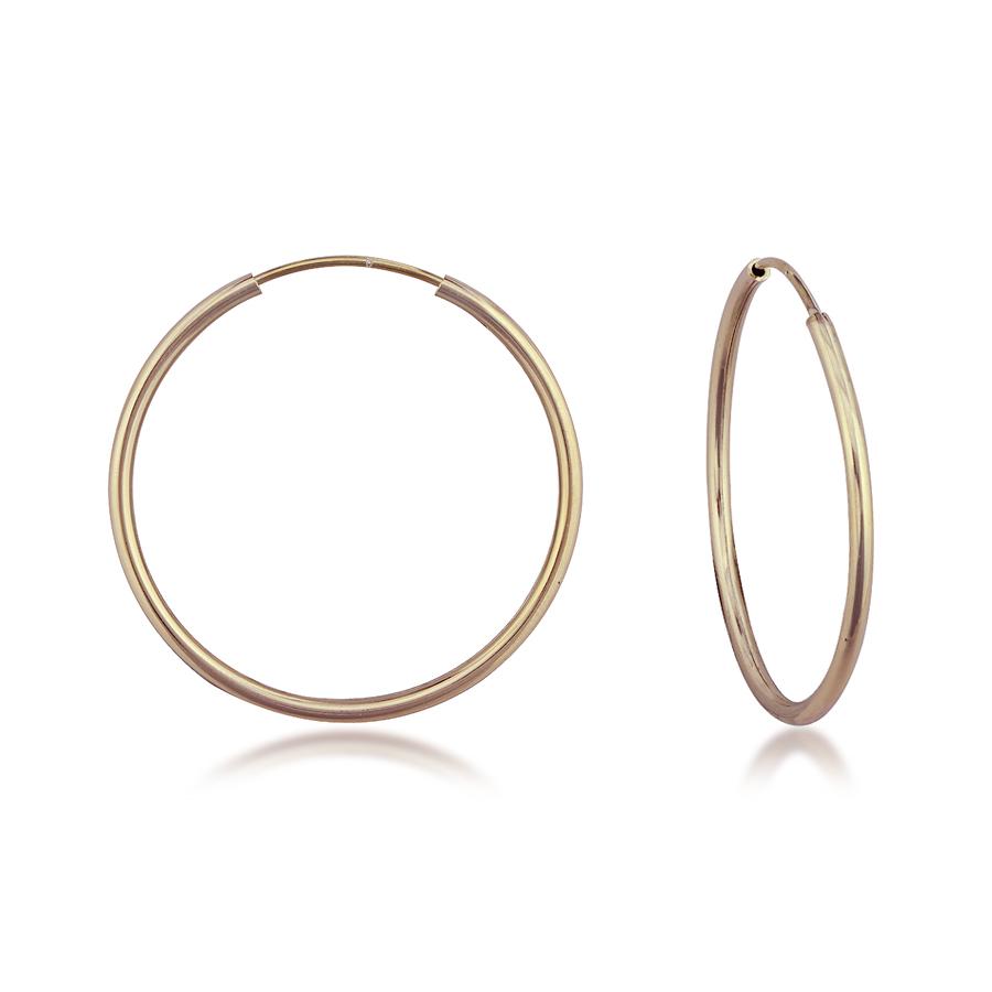 14K Yellow Gold 16mm Polished Endless Hoop Earrings