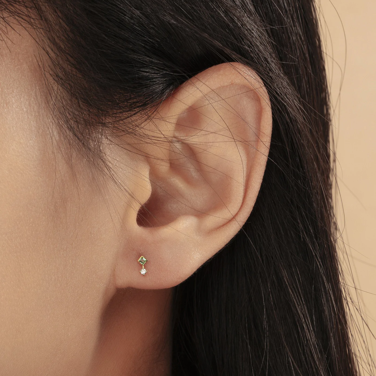 EMMIE | Emerald And Diamond Studs