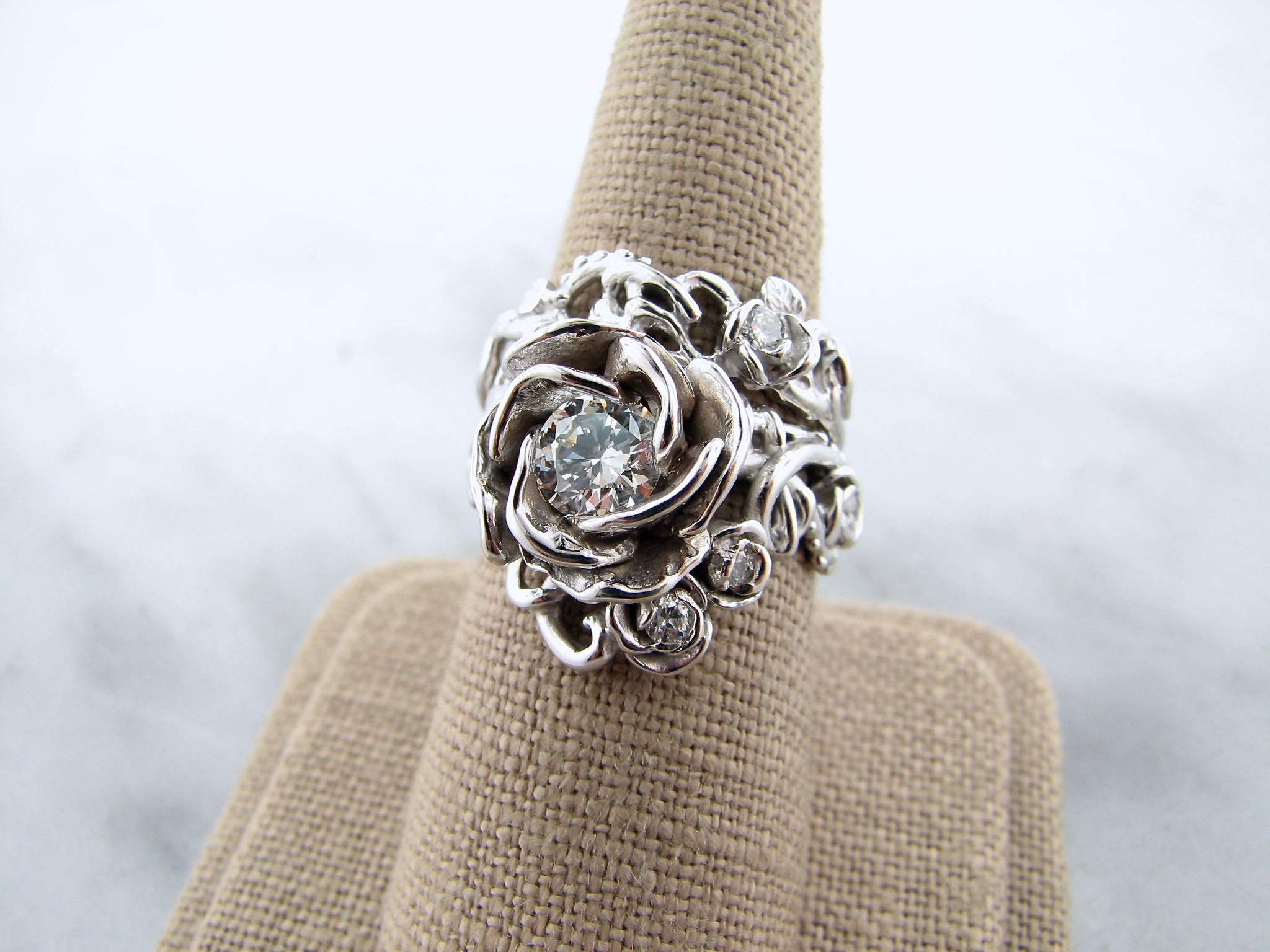 Aria Rose Bouquet Diamond Wedding Ring Set