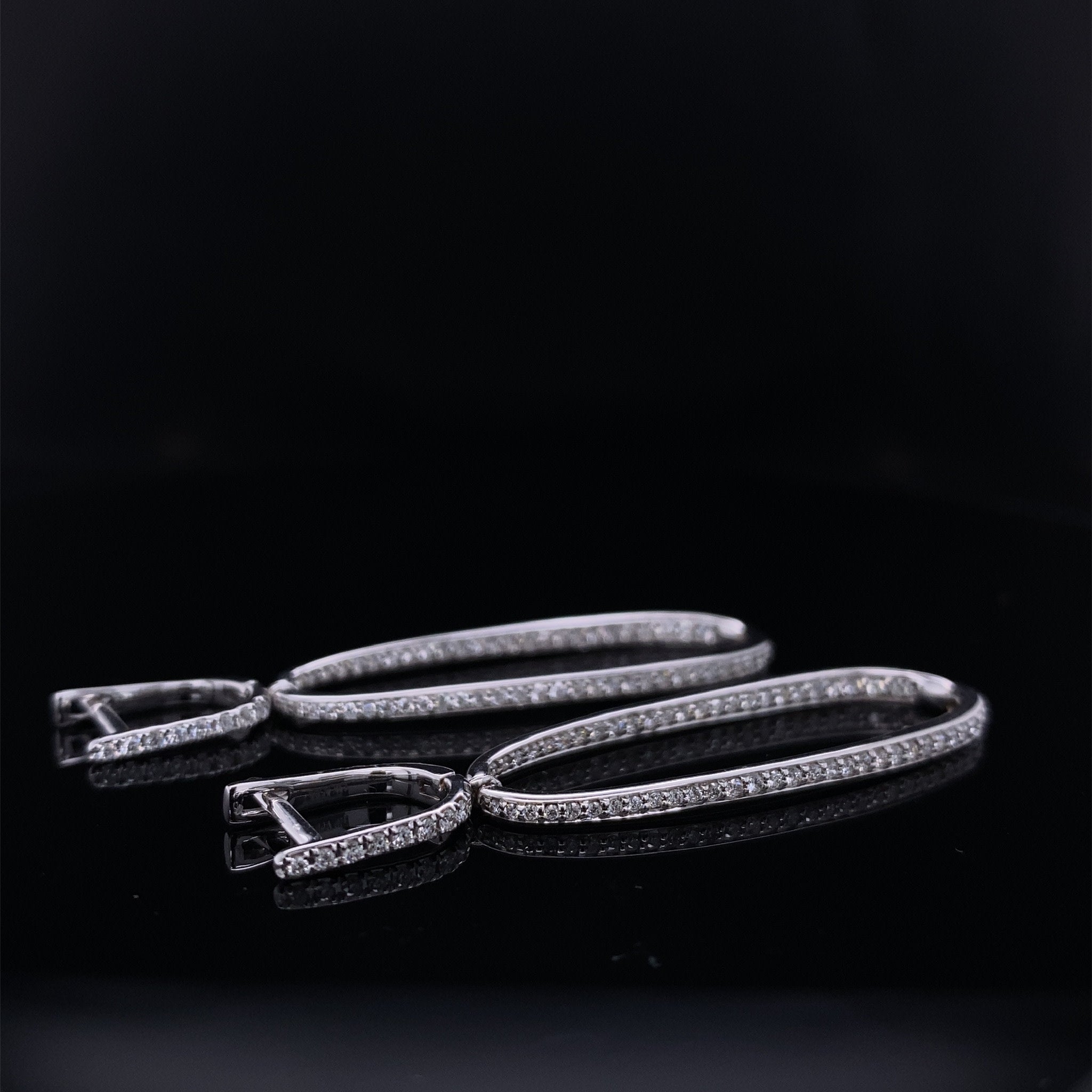 2" Inside Out Diamond Drop Loop Earrings