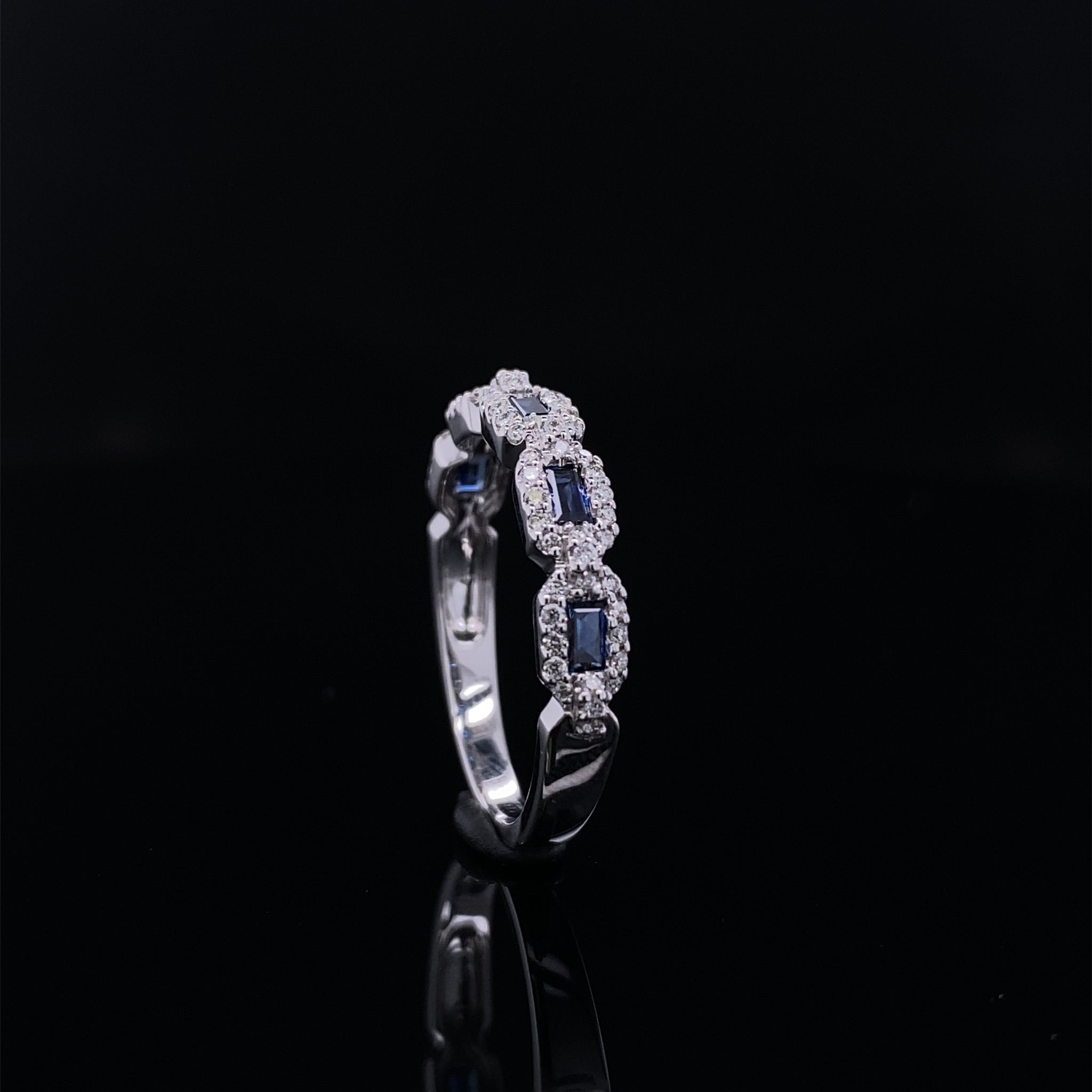 Precious Gem Chain Link Diamond Accented Ring