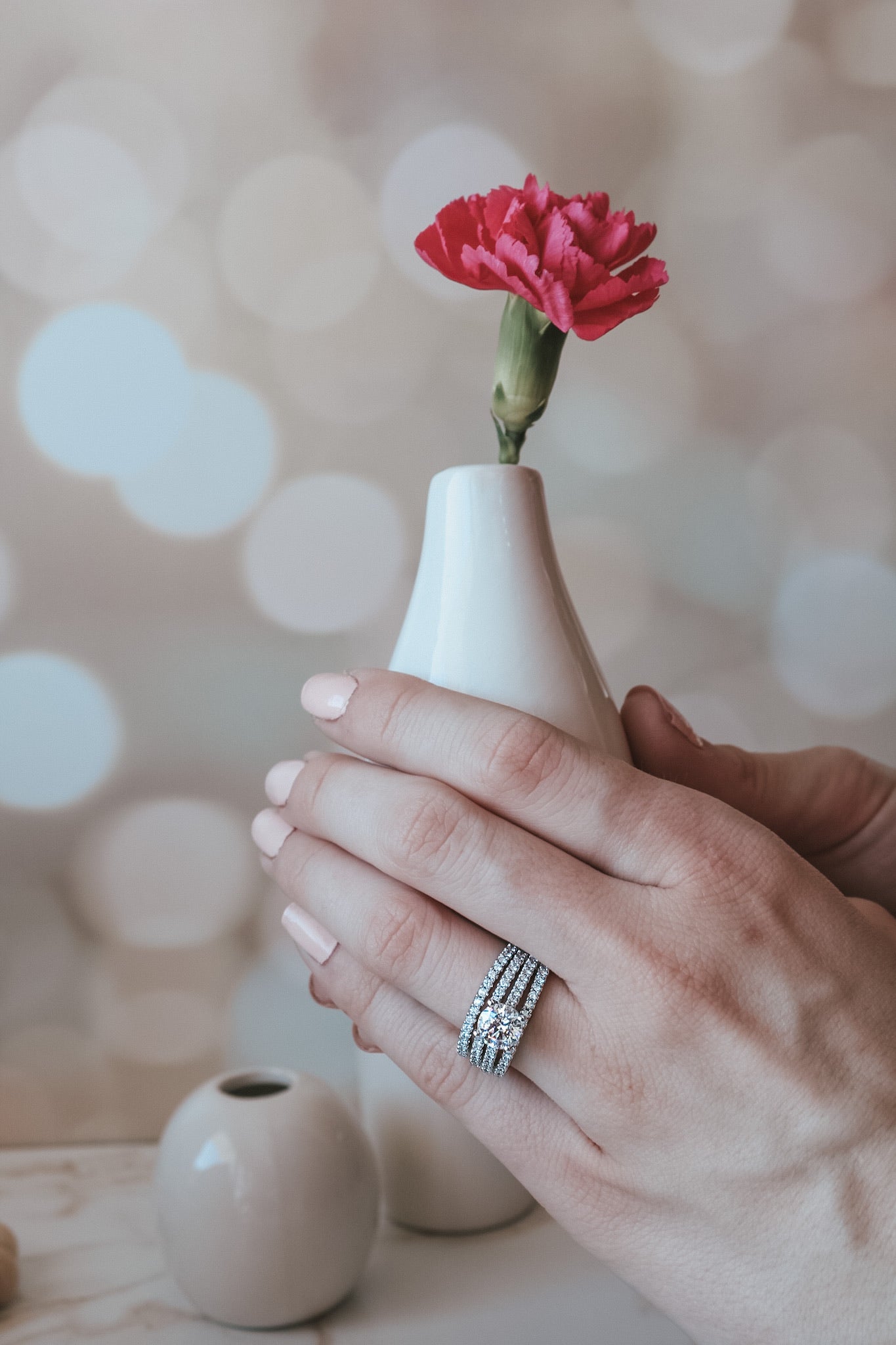 Triple Row Wedding Set