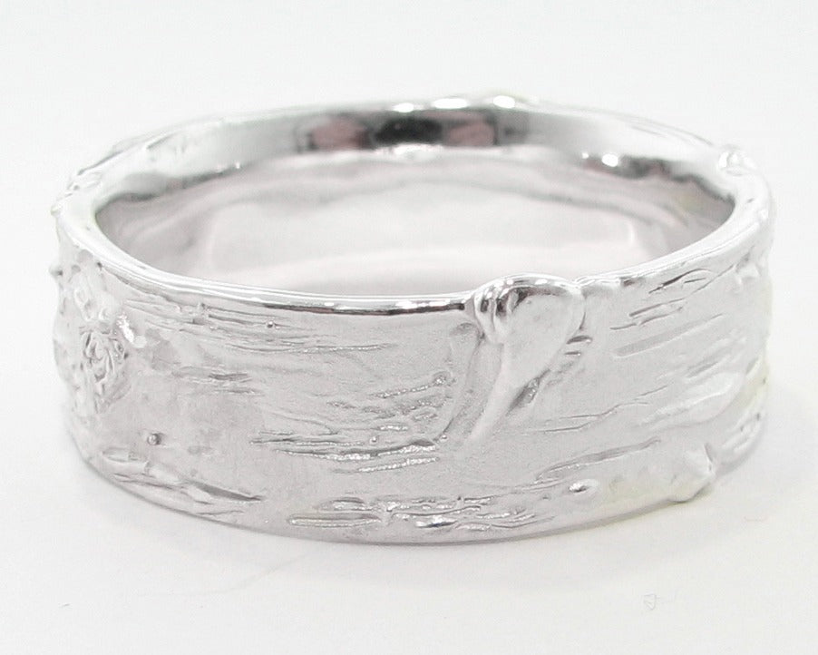 Silver Ring, Wide Birch Band