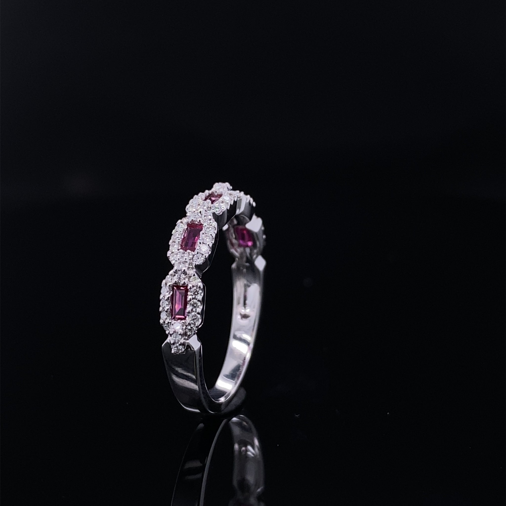 Precious Gem Chain Link Diamond Accented Ring