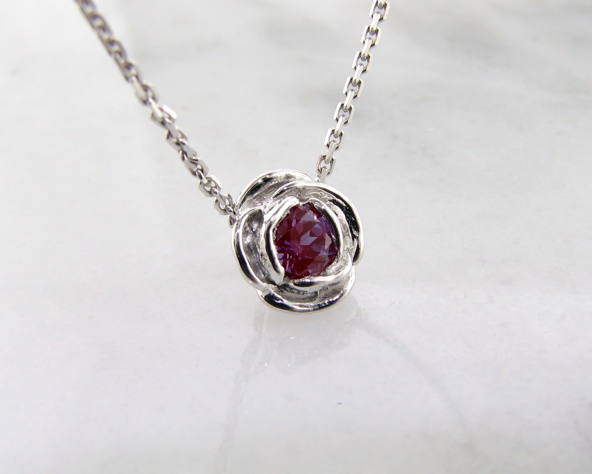 Silver Rose Slider Lab Alexandrite