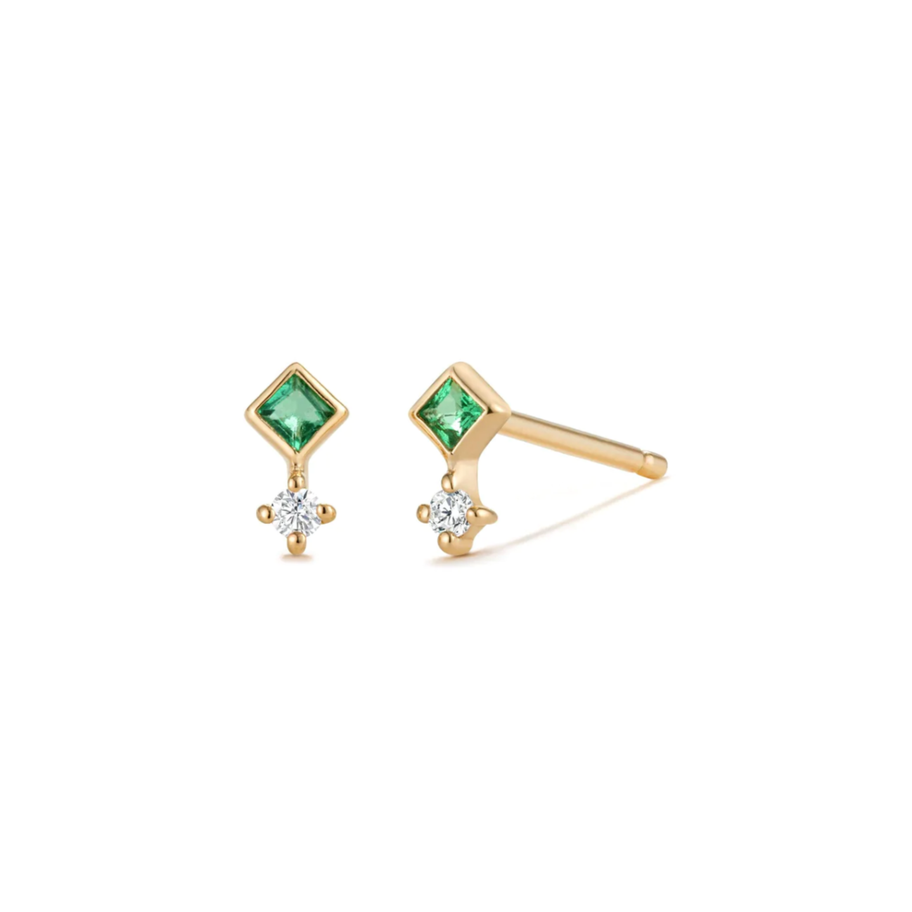 EMMIE | Emerald And Diamond Studs
