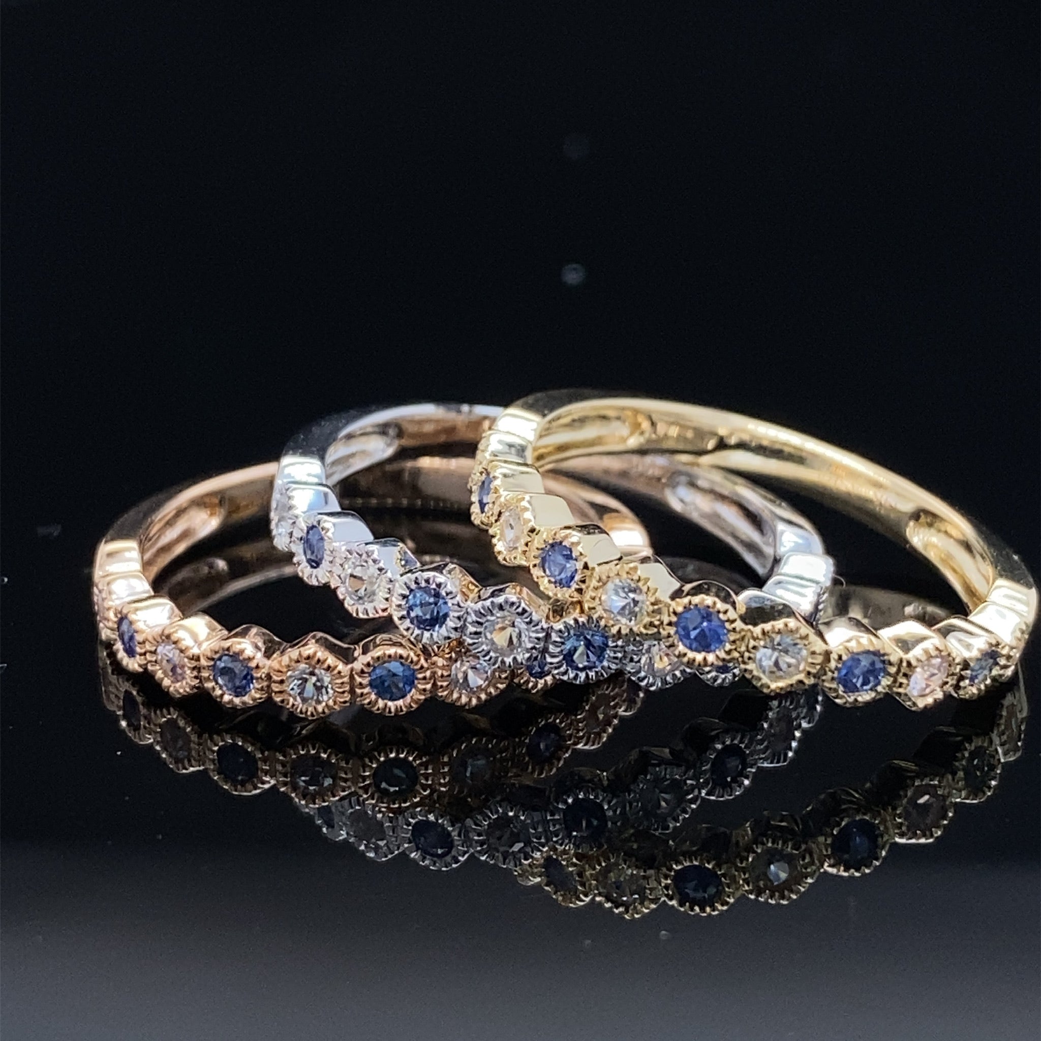 French Blue & White Sapphire Band