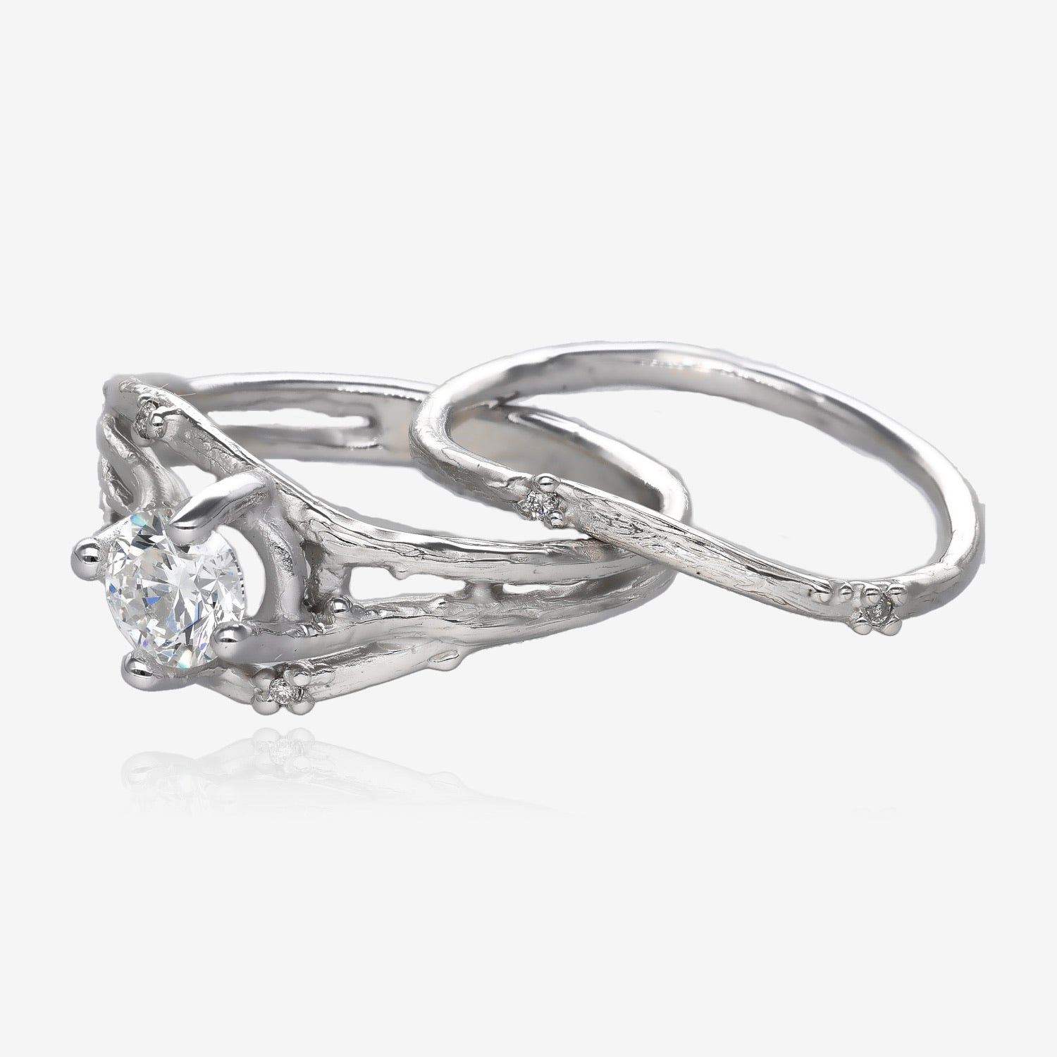 .50ct Cherry Blossom Blooming Natural Diamond Bridal Set