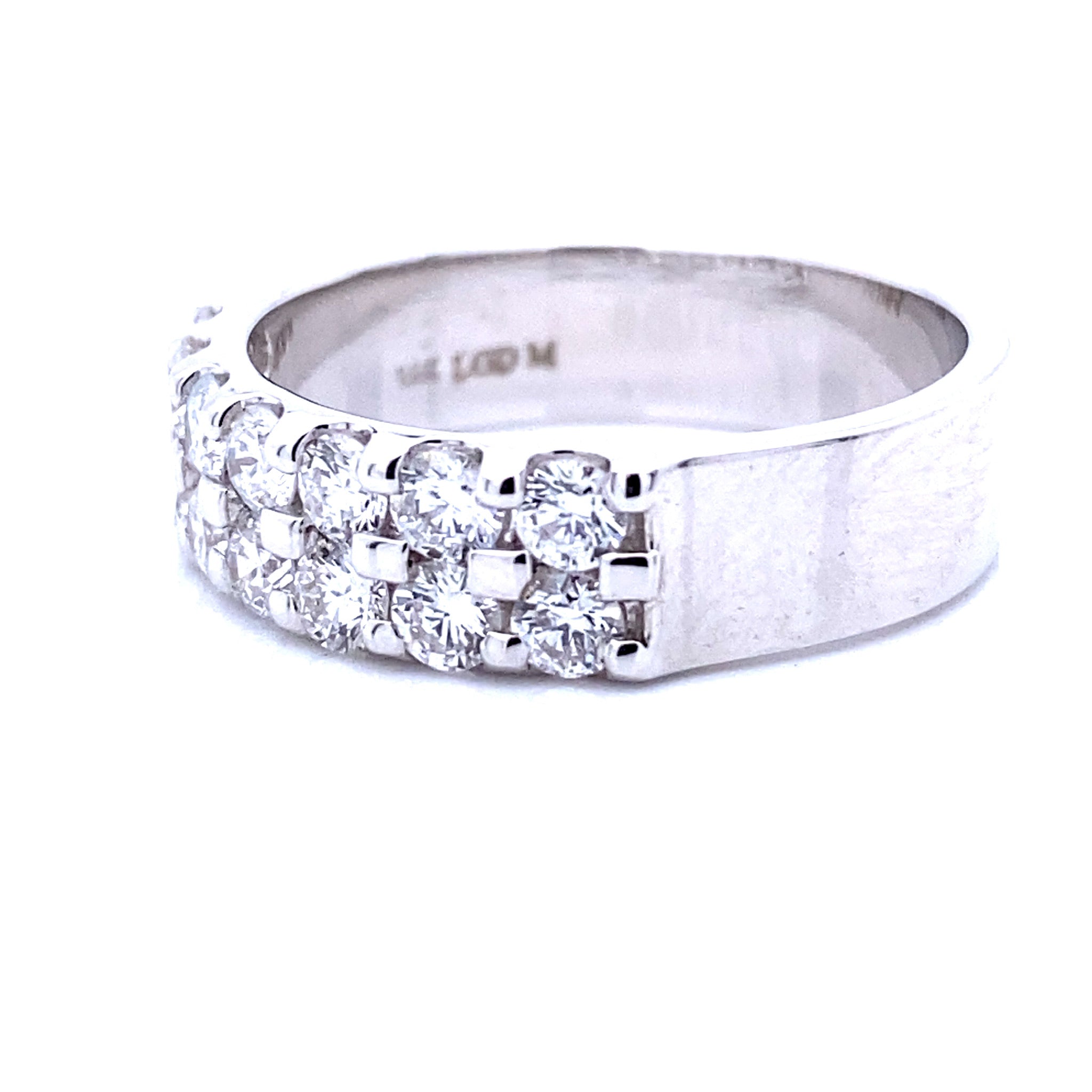 Sustainable White Double Diamond Band