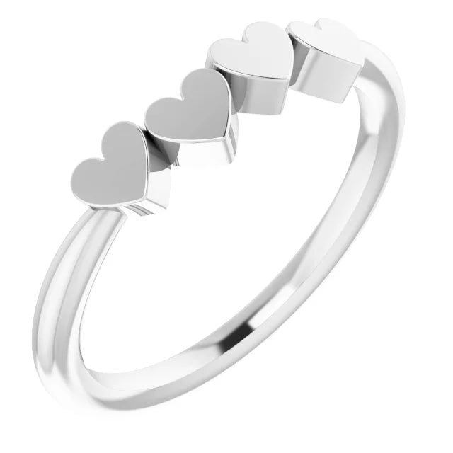 Heart Family Engravable Ring