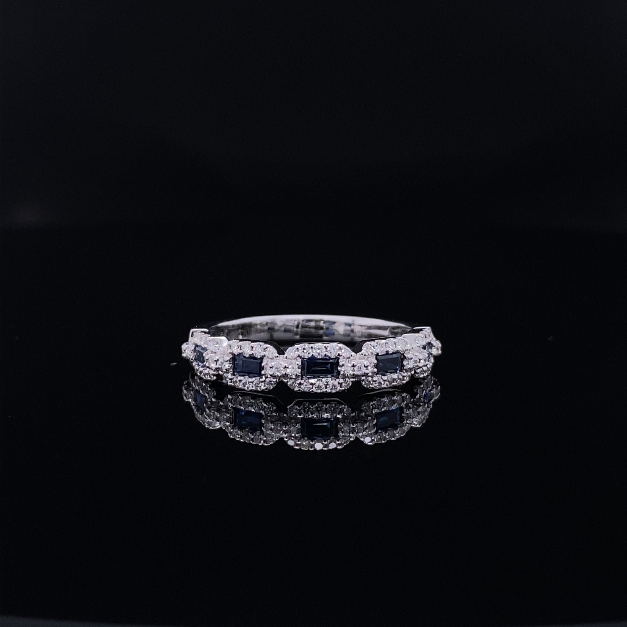 Precious Gem Chain Link Diamond Accented Ring