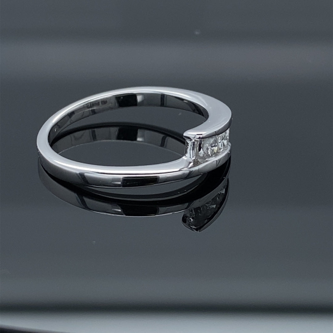 Sleek Three Stone Diamond Bypass Ring 1ct