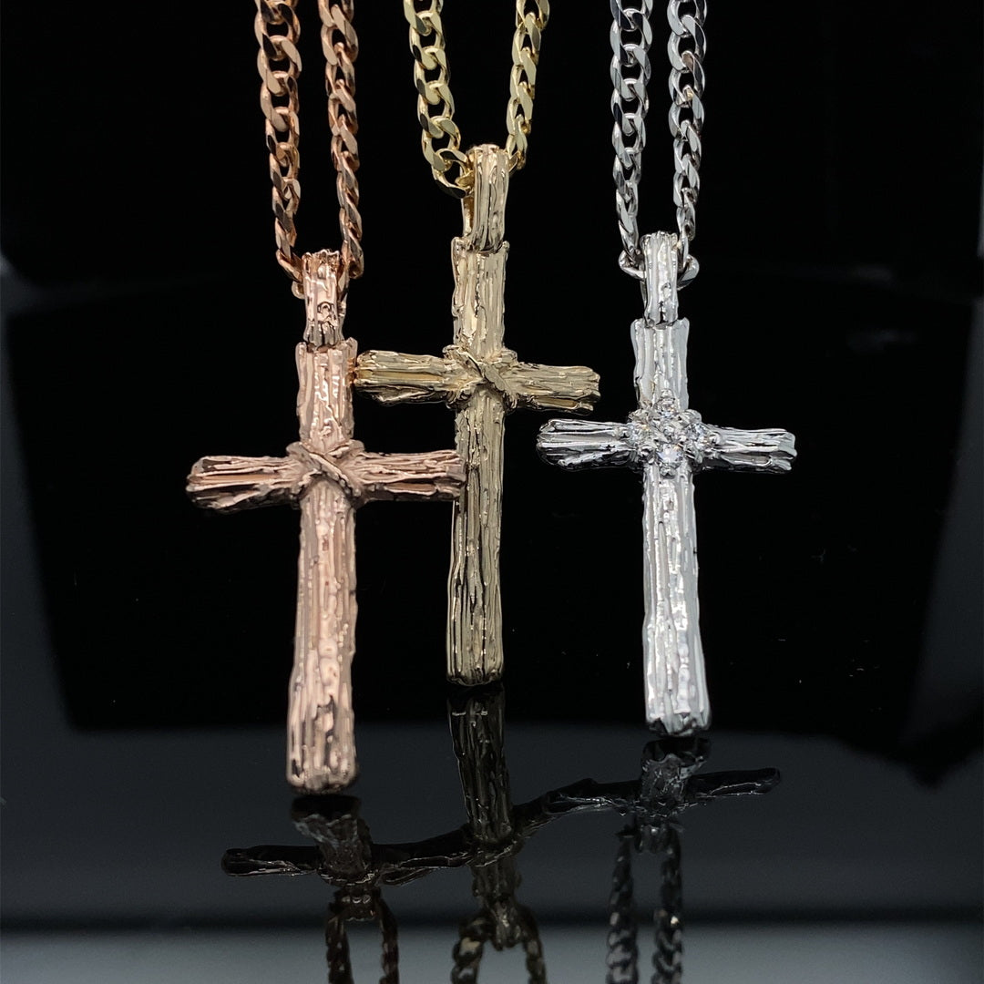 Hand Carved Golden Driftwood Cross