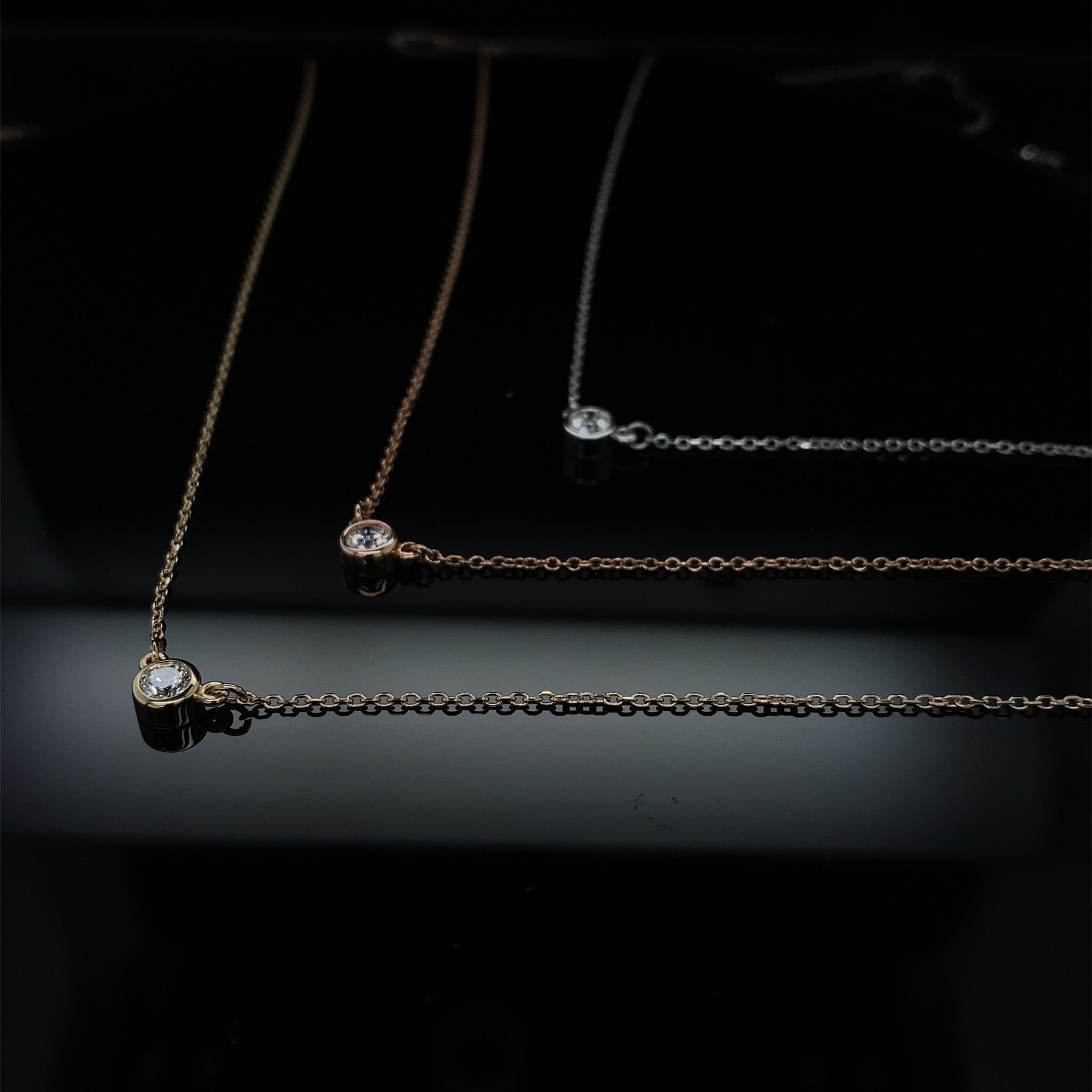 1/6ct Full Moon Diamond Dot Necklace