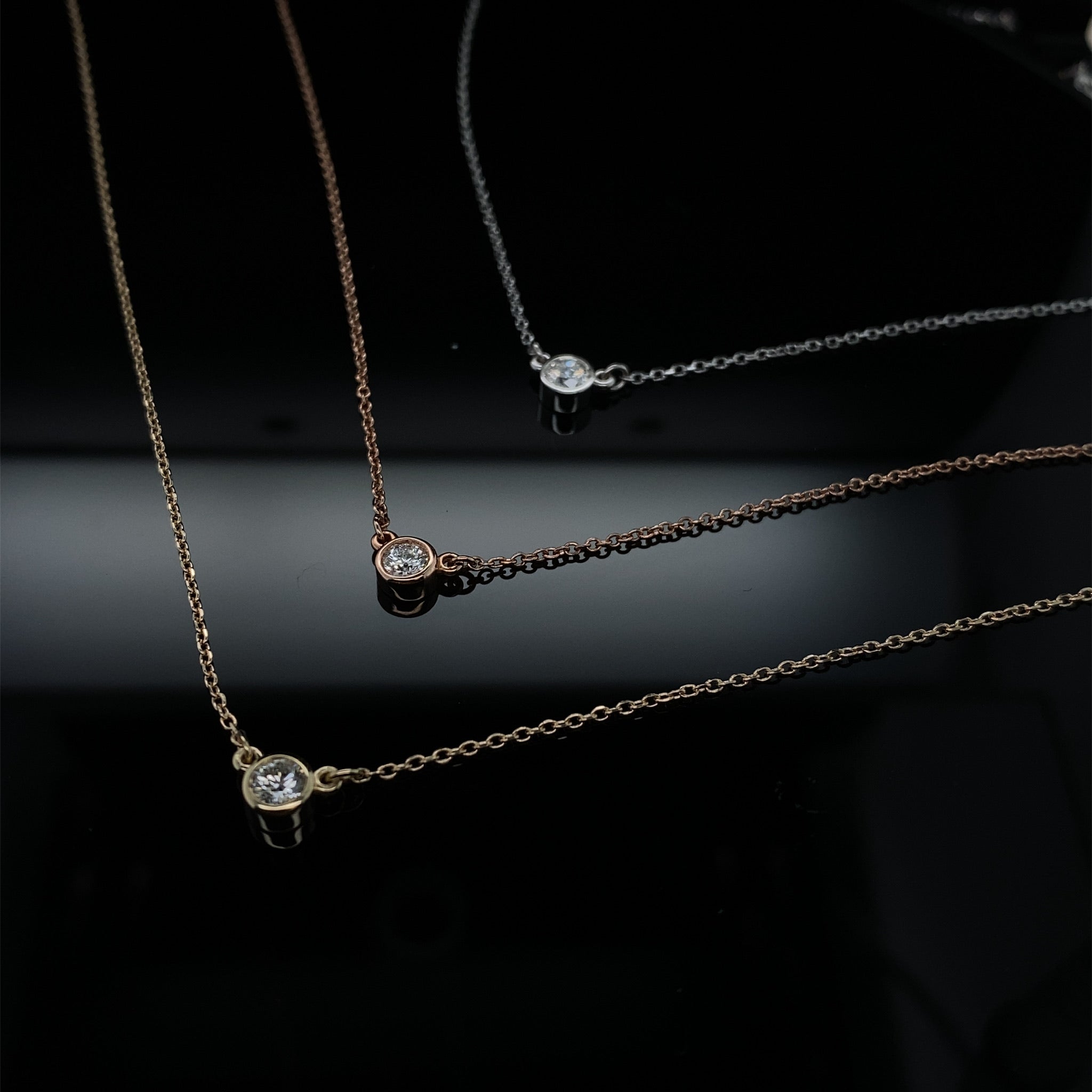 1/6ct Full Moon Diamond Dot Necklace