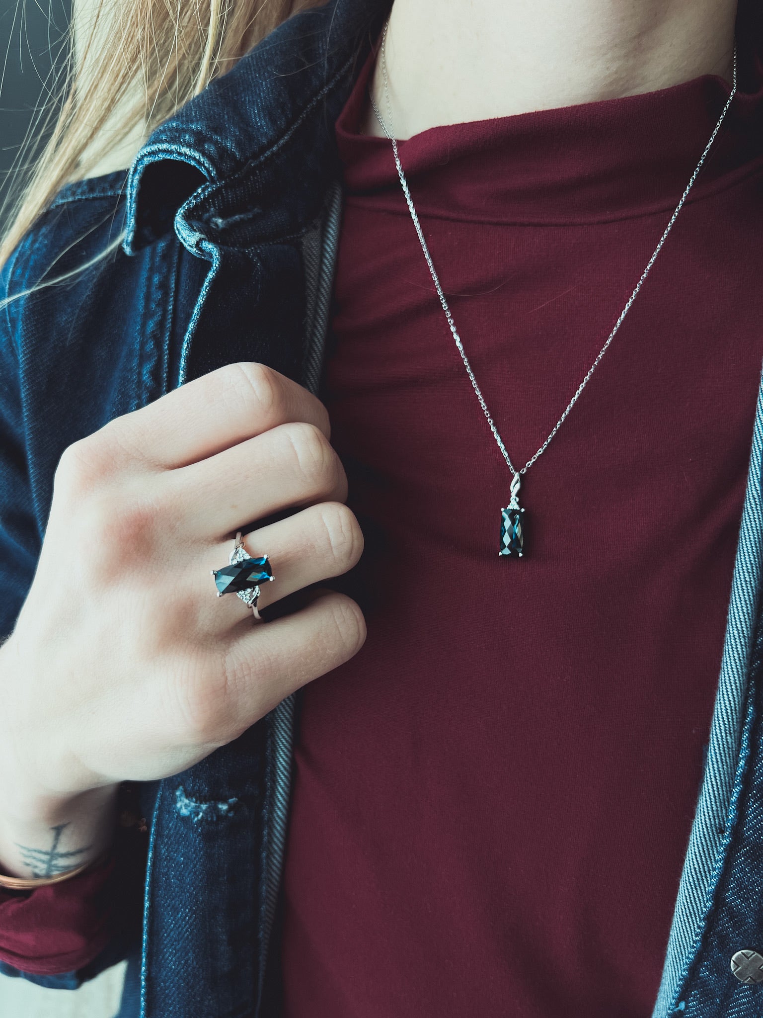 Titanic London Blue Cushion Shape