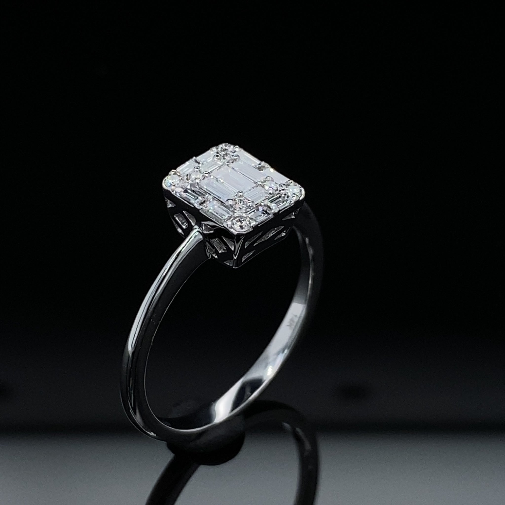 .34CT Ice Ledge Emerald Shape Diamond Solitaire Ring