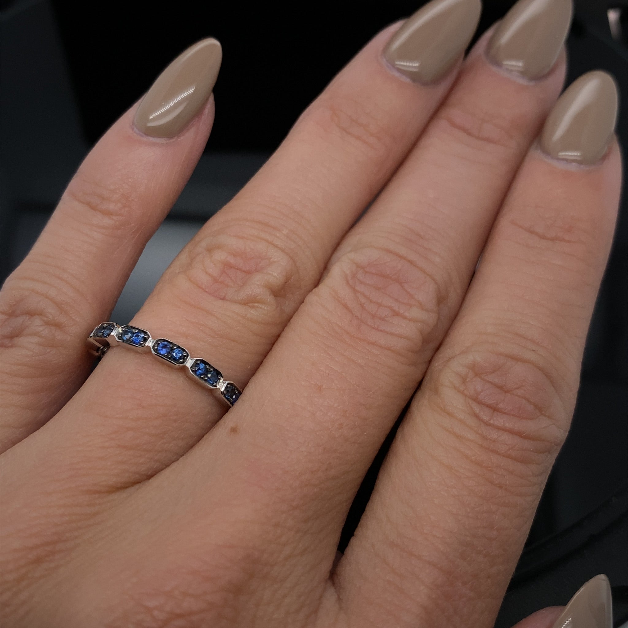Sapphire Gondola Style Stacking Band