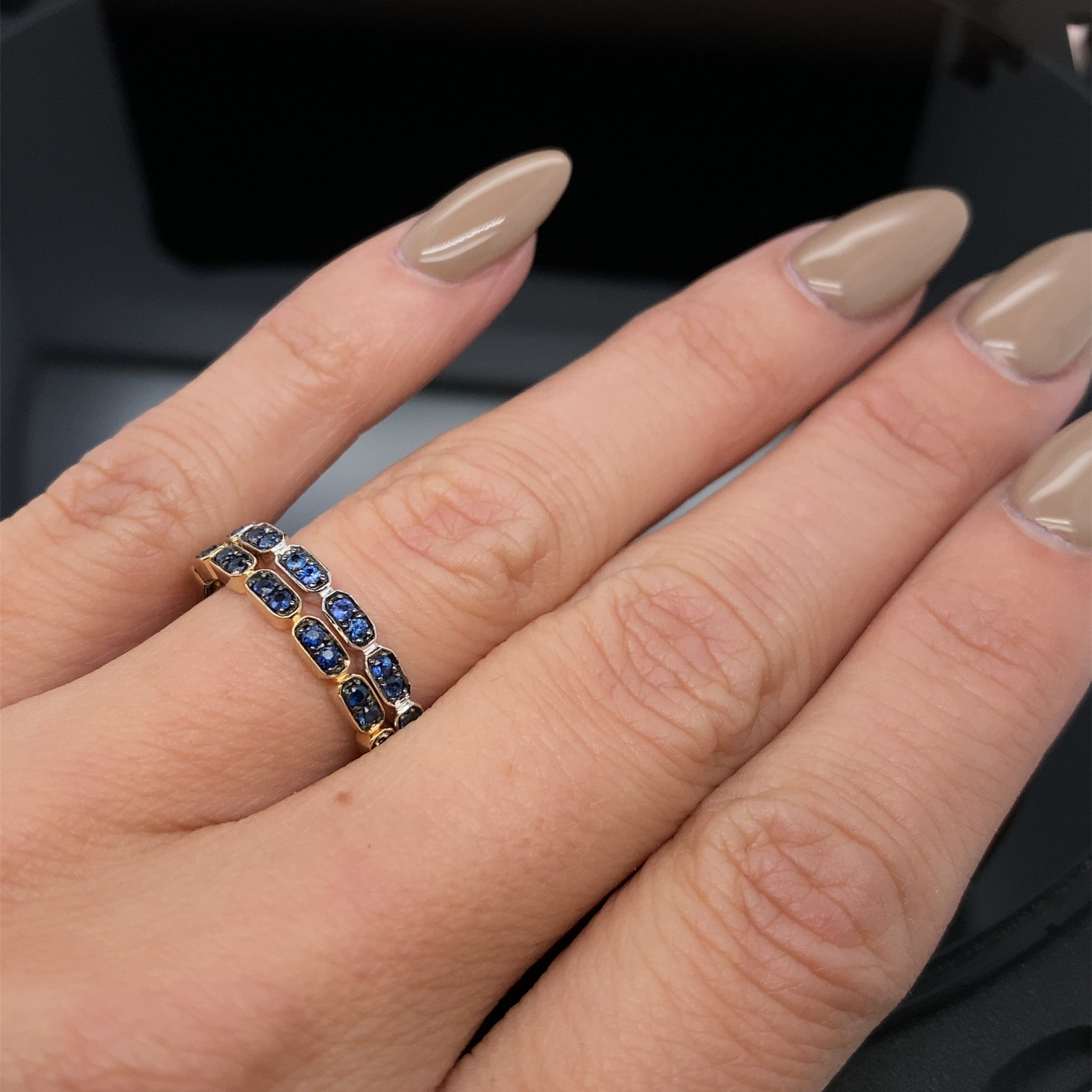 Sapphire Gondola Style Stacking Band