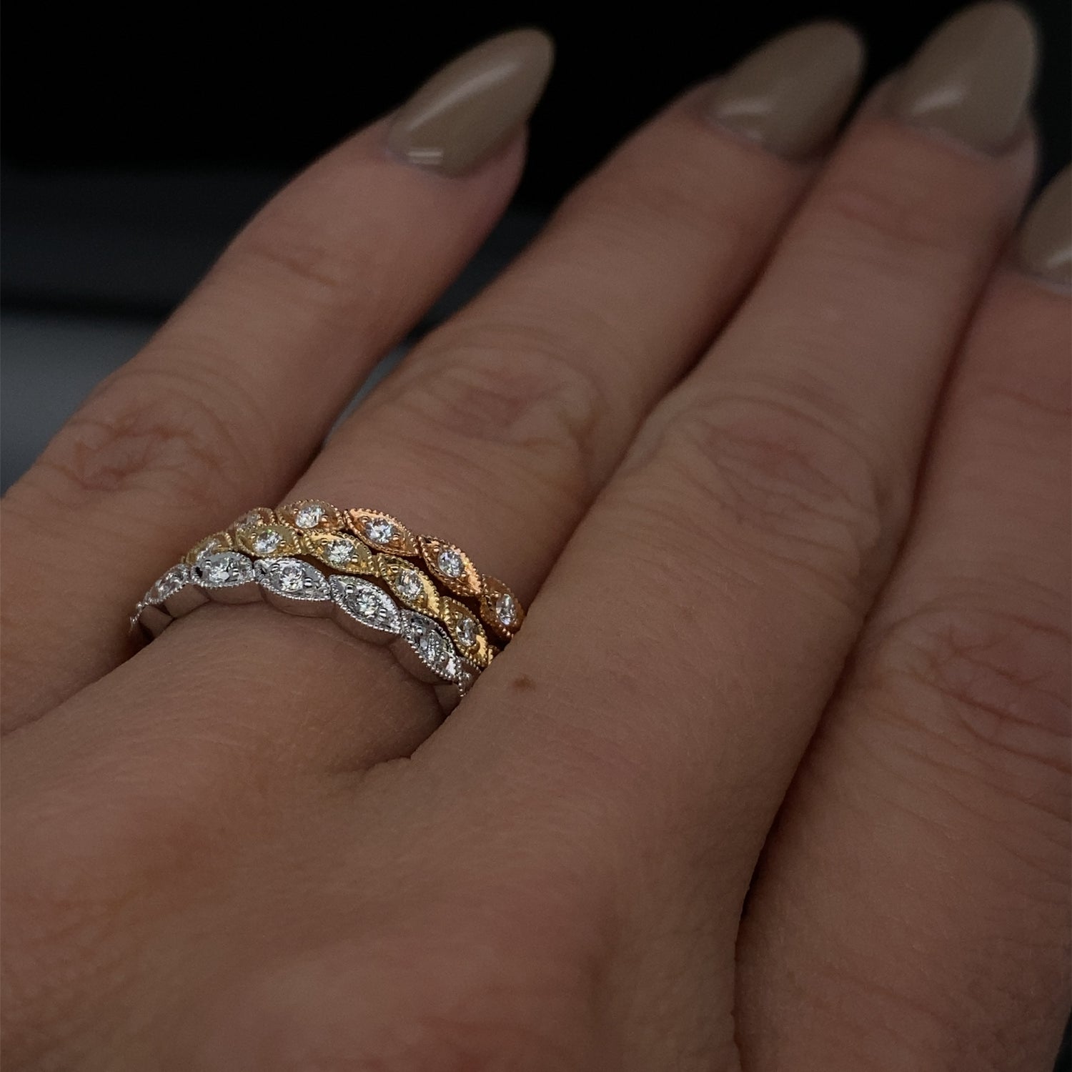 Leaves of Love Diamond Stacking Band