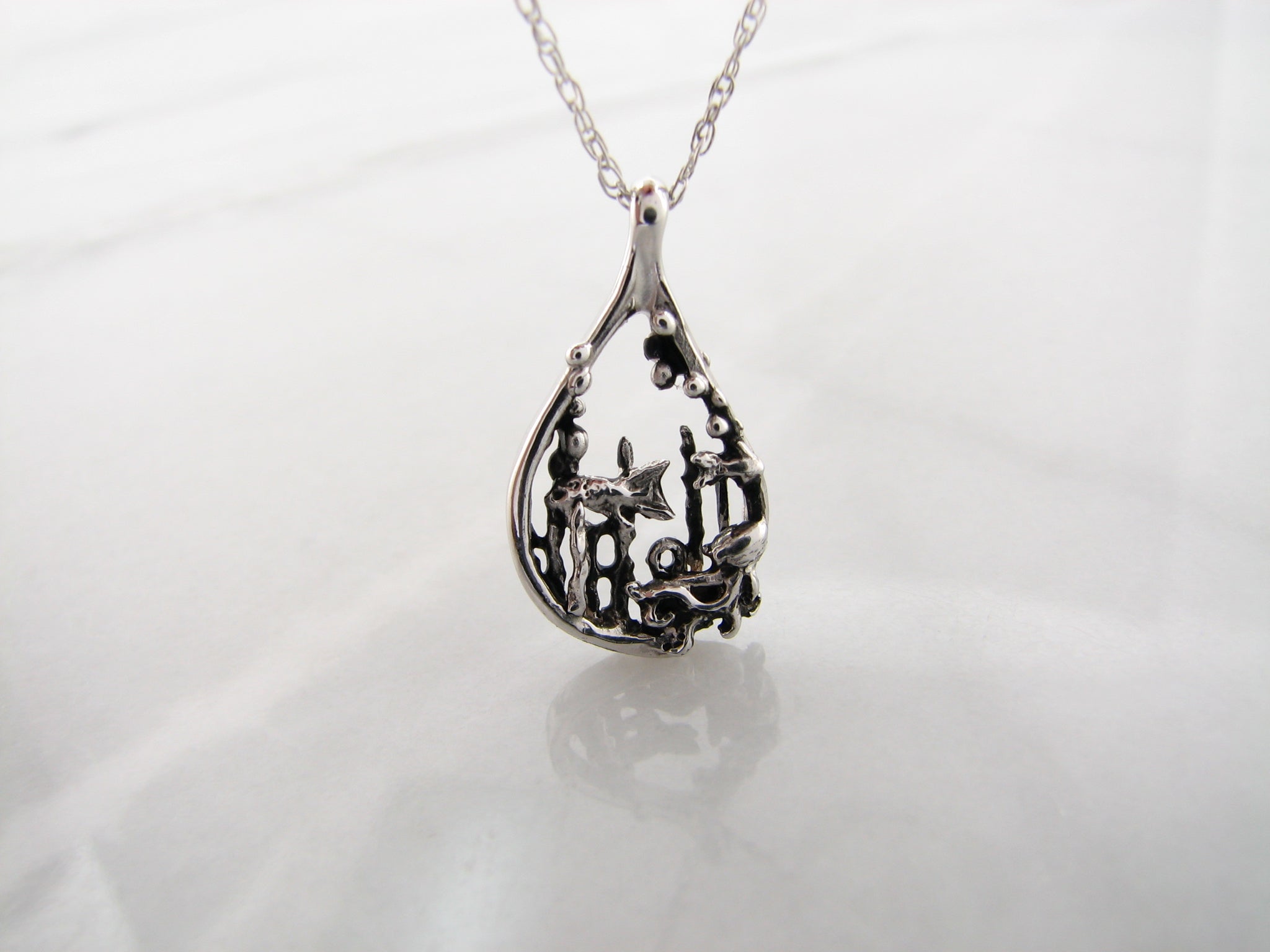 fish-octopus-waterdrop-sea-ocean-silver-pendant