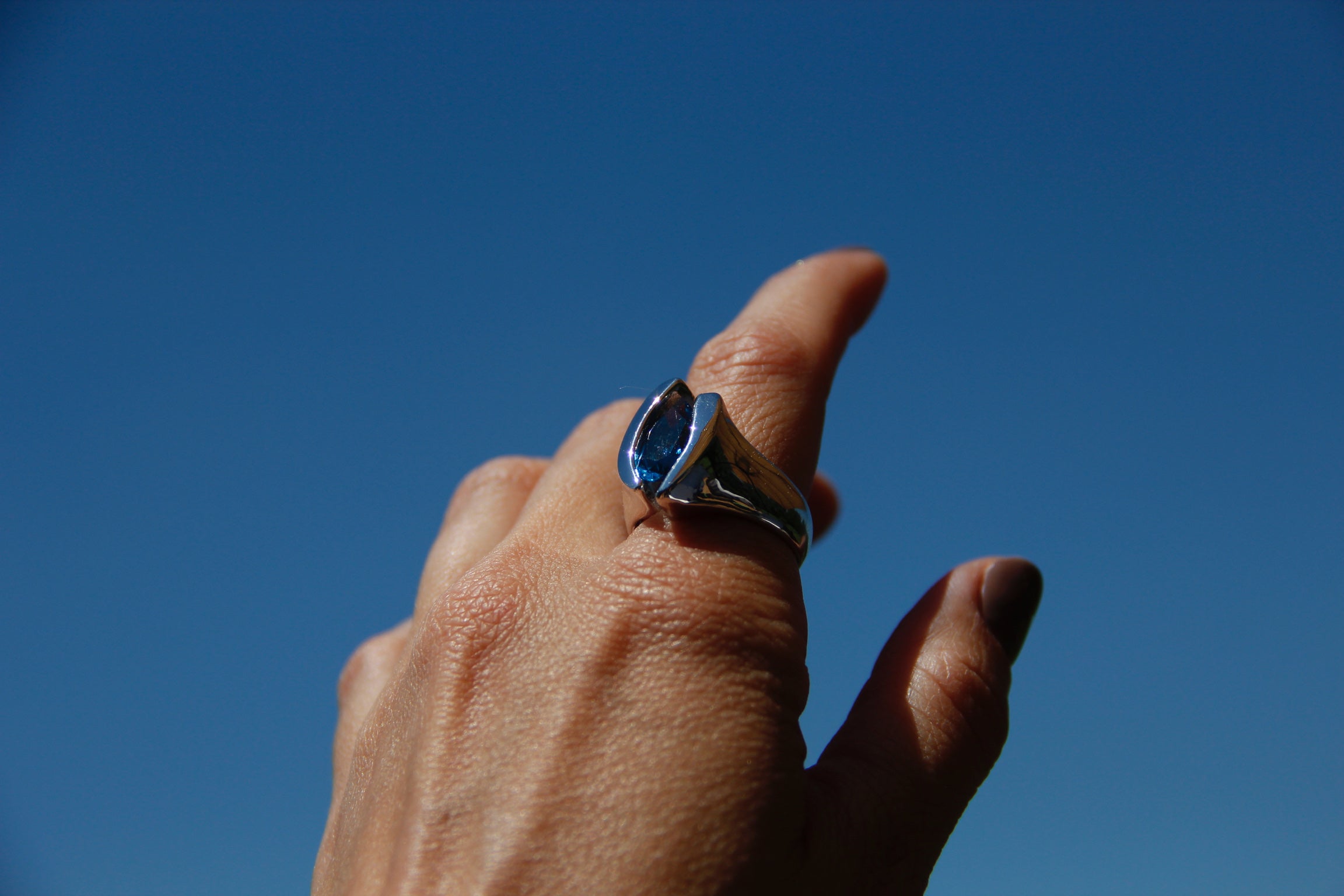 3.4ct Pear Shp London Blue Topaz Silver Ring, Quotations