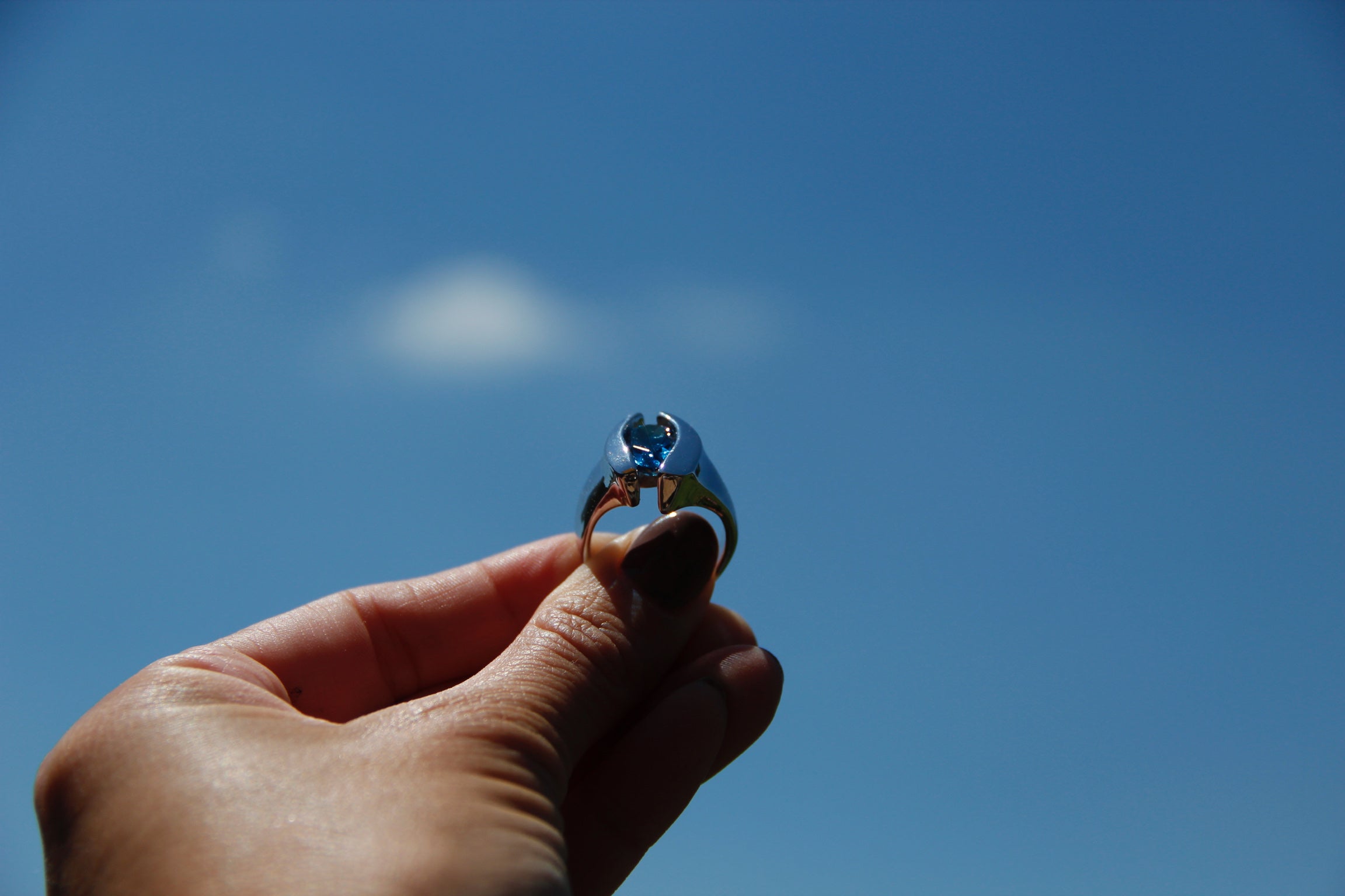 3.4ct Pear Shp London Blue Topaz Silver Ring, Quotations