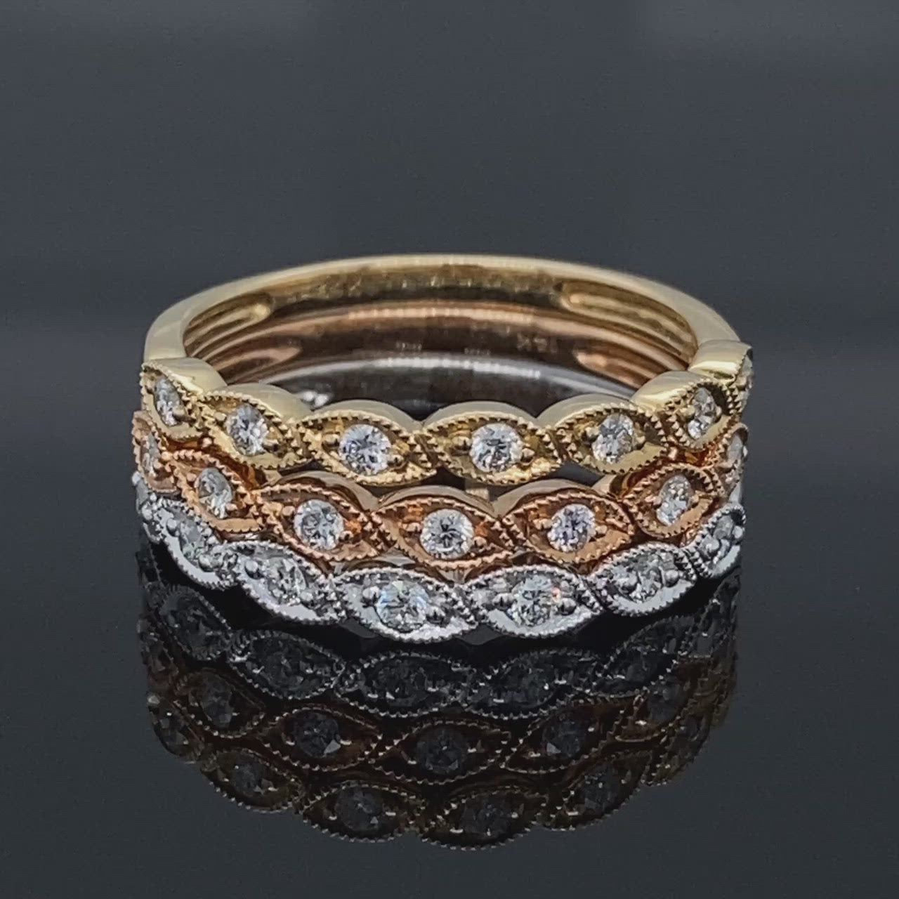 Leaves of Love Diamond Stacking Band