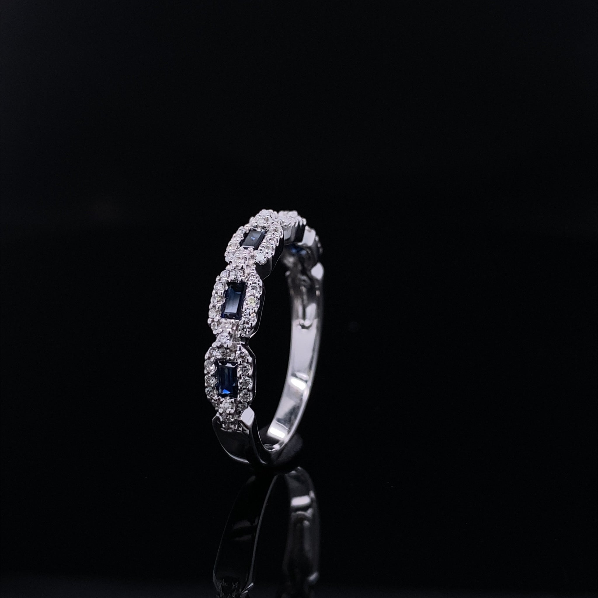 Precious Gem Chain Link Diamond Accented Ring