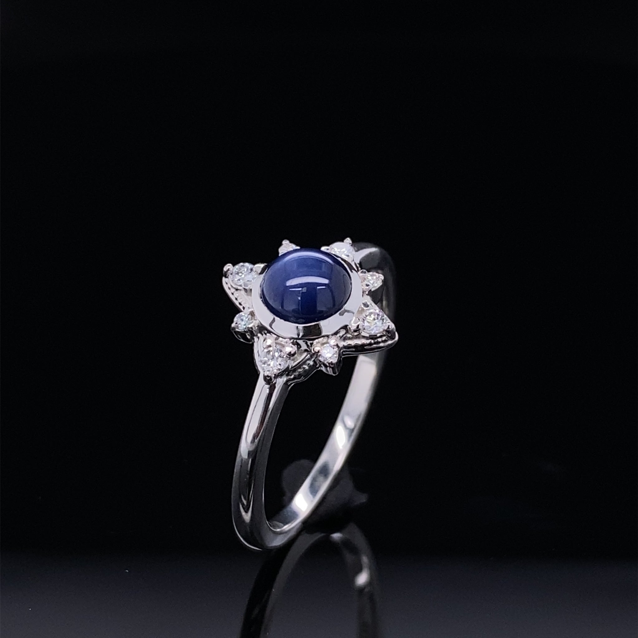 Pointing North Star Sapphire and Diamond Ring