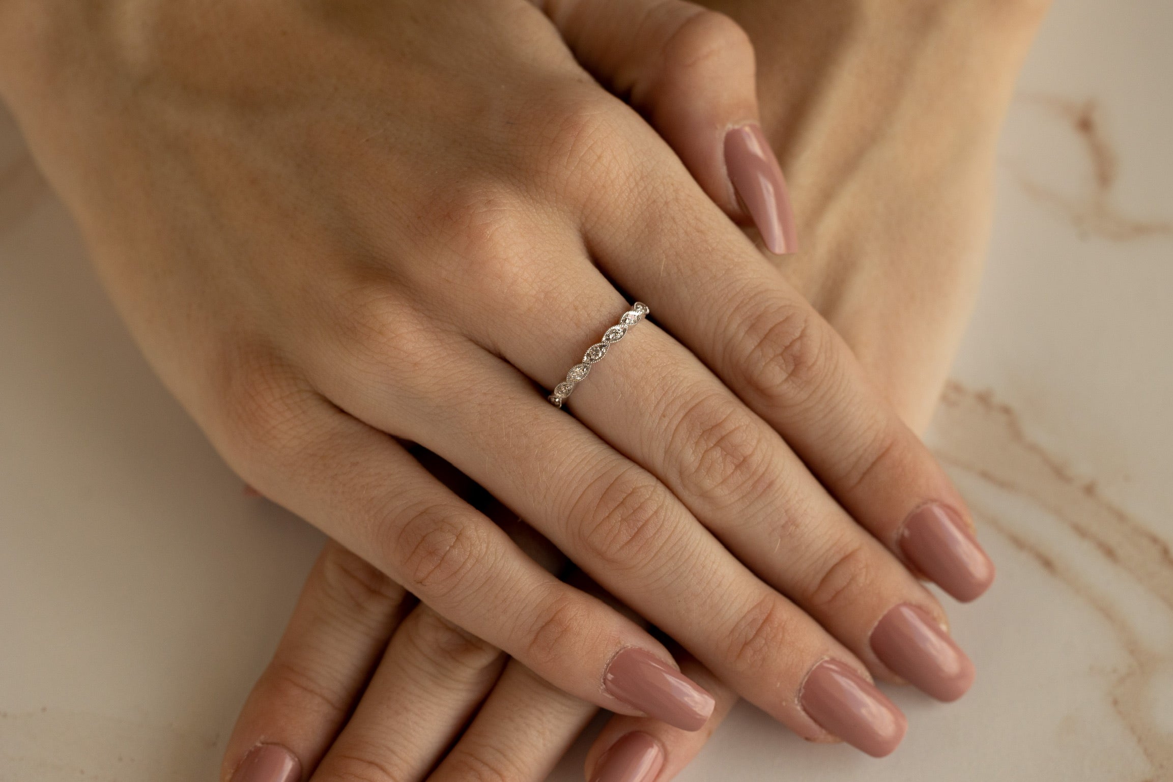 Leaves of Love Diamond Stacking Band