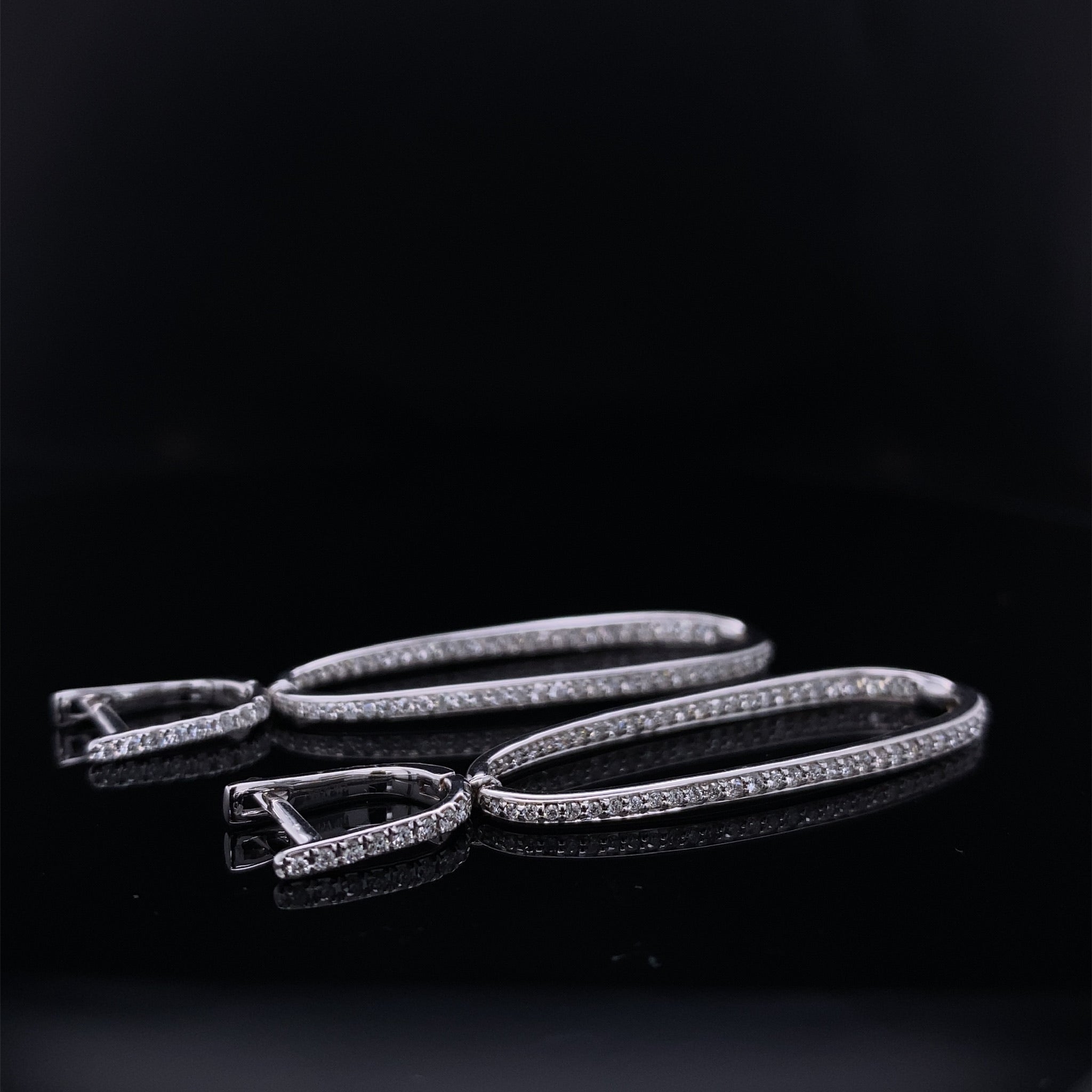 2" Inside Out Diamond Drop Loop Earrings