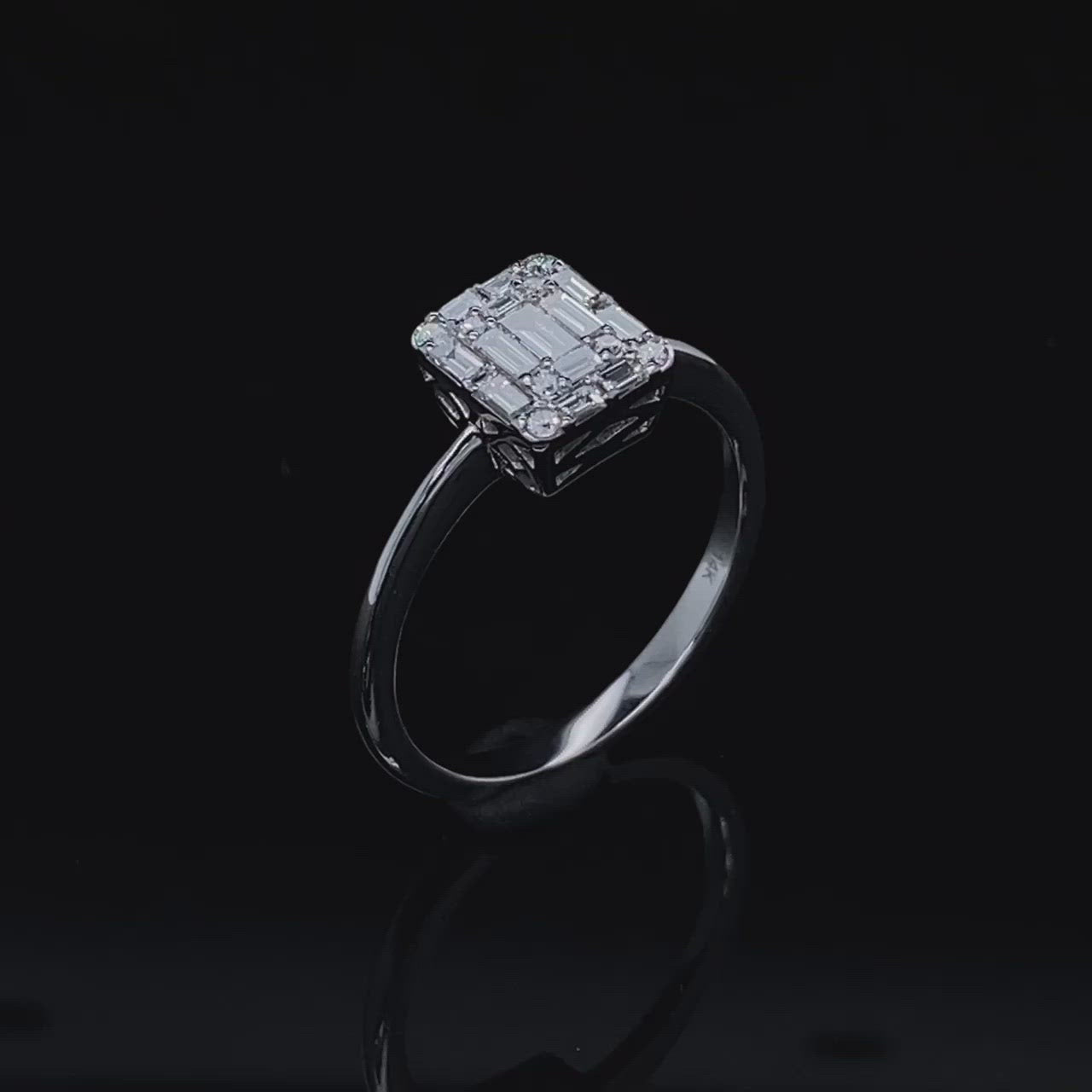 .34CT Ice Ledge Emerald Shape Diamond Solitaire Ring