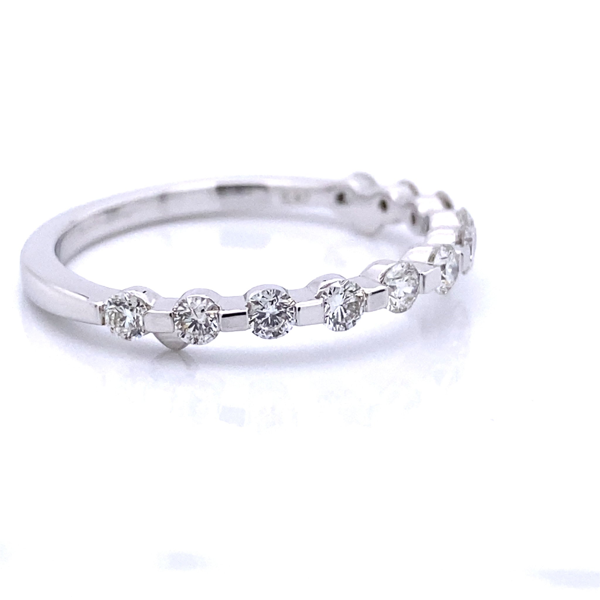 Floating Diamonds Wedding Bridal Band