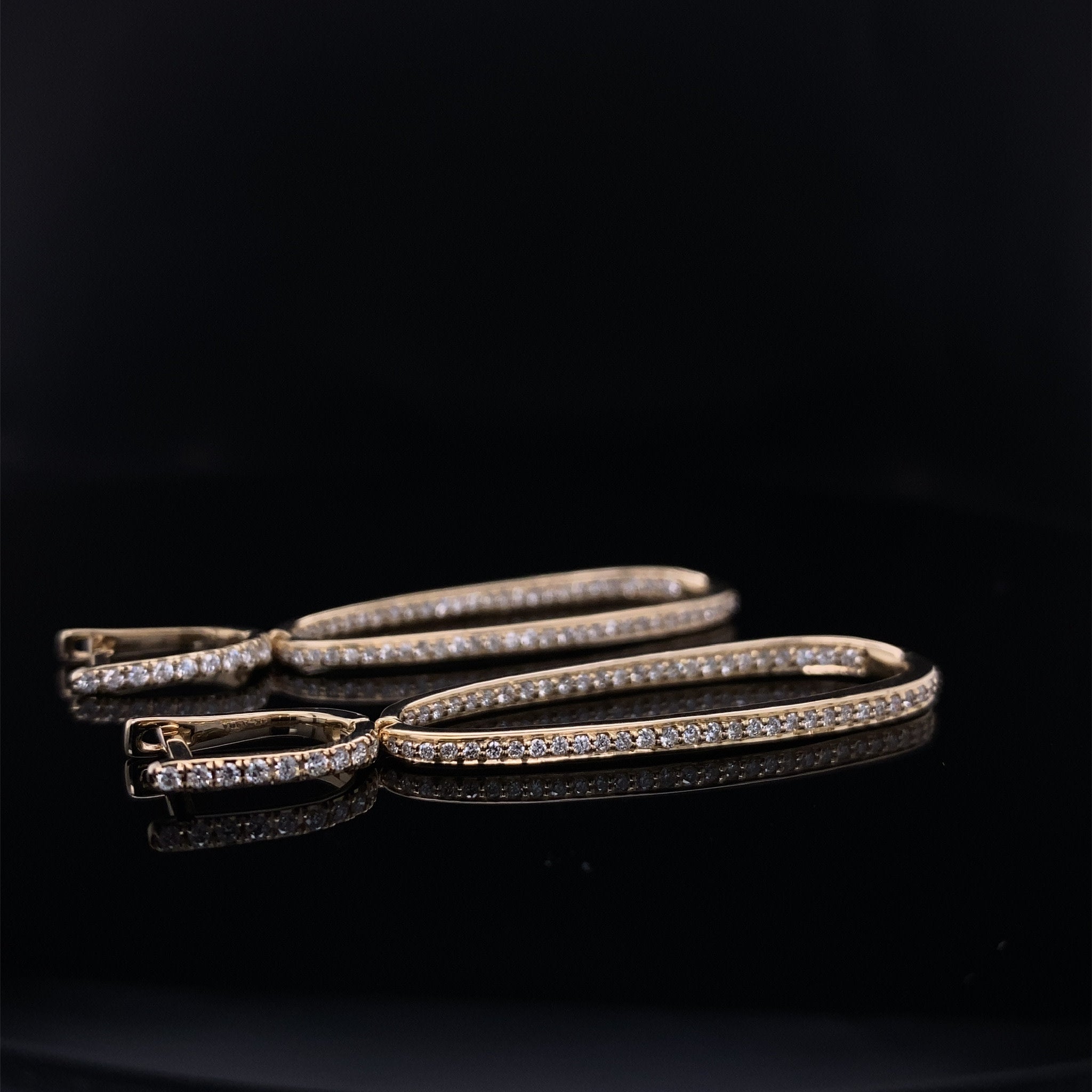 2" Inside Out Diamond Drop Loop Earrings