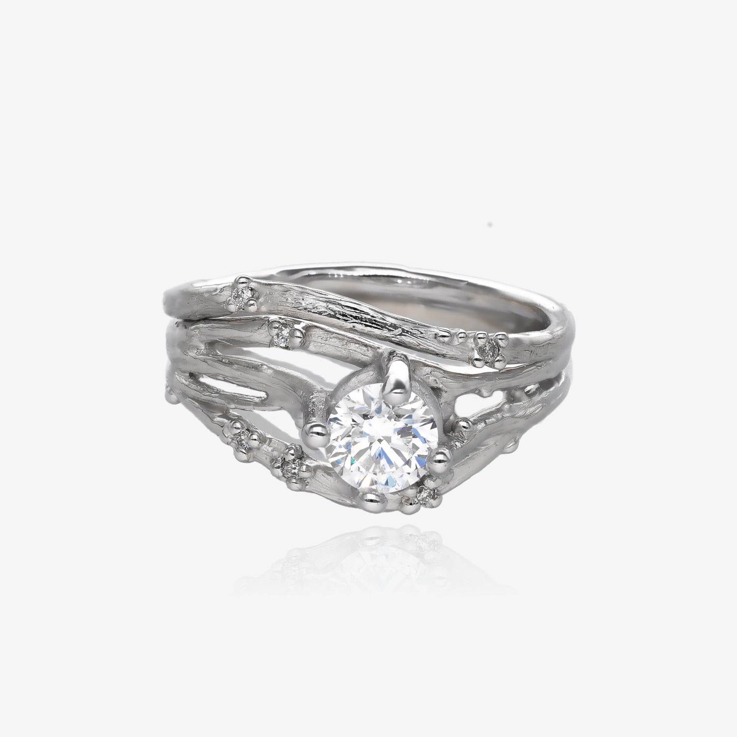 .50ct Cherry Blossom Blooming Natural Diamond Bridal Set