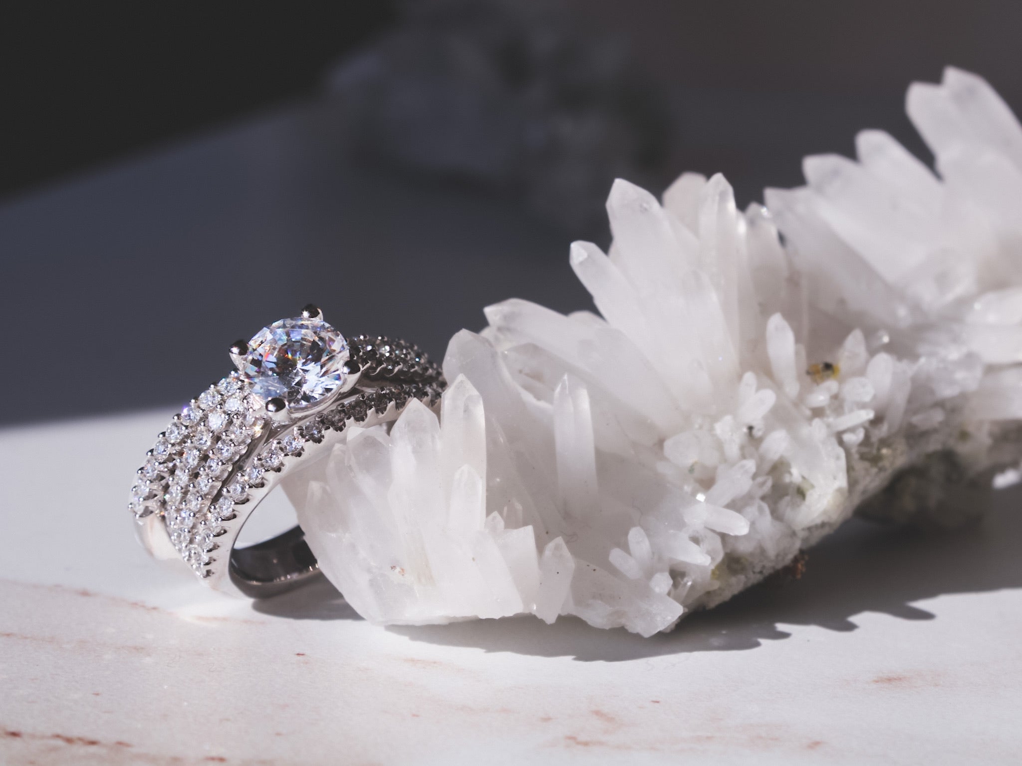 Triple Row Wedding Set