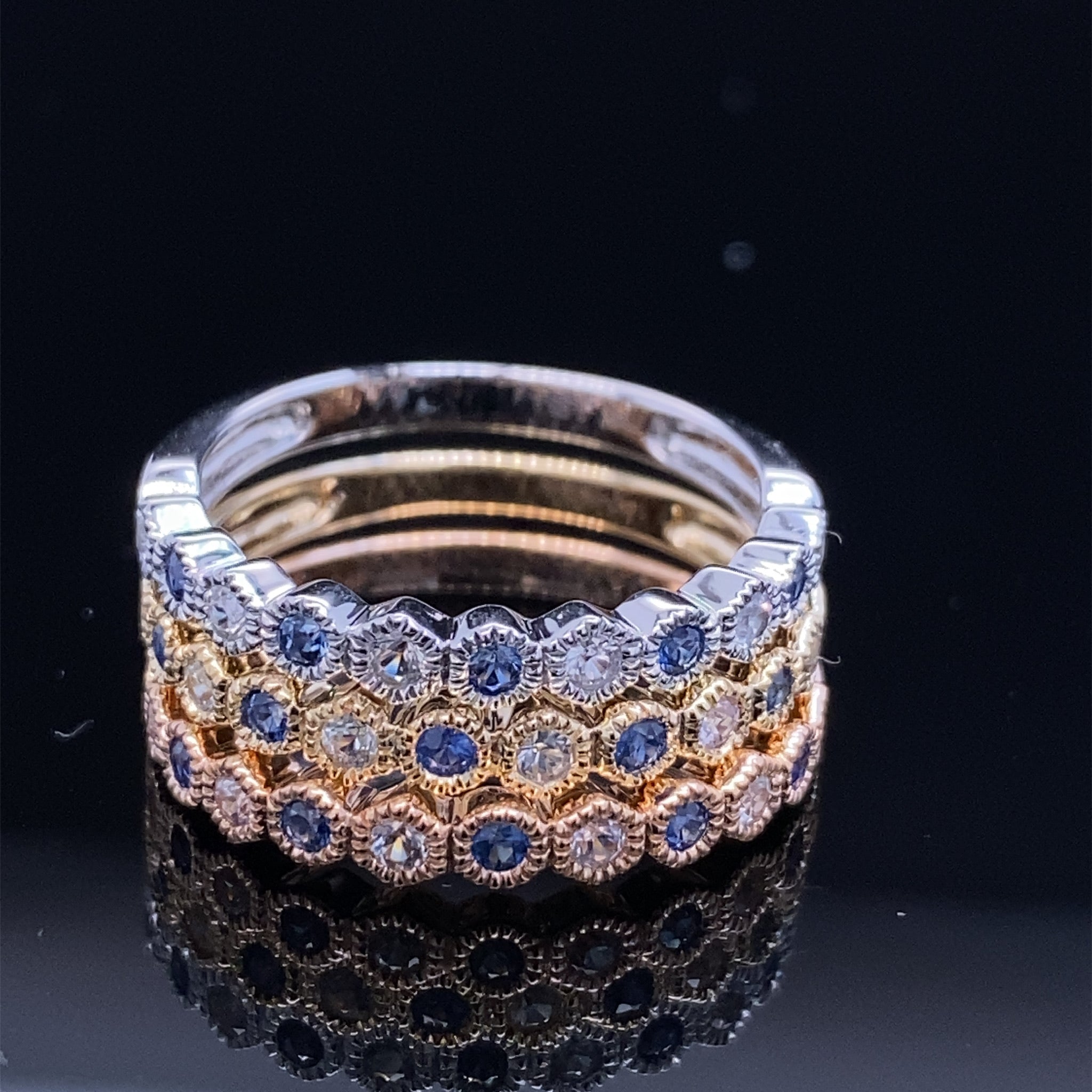 French Blue & White Sapphire Band