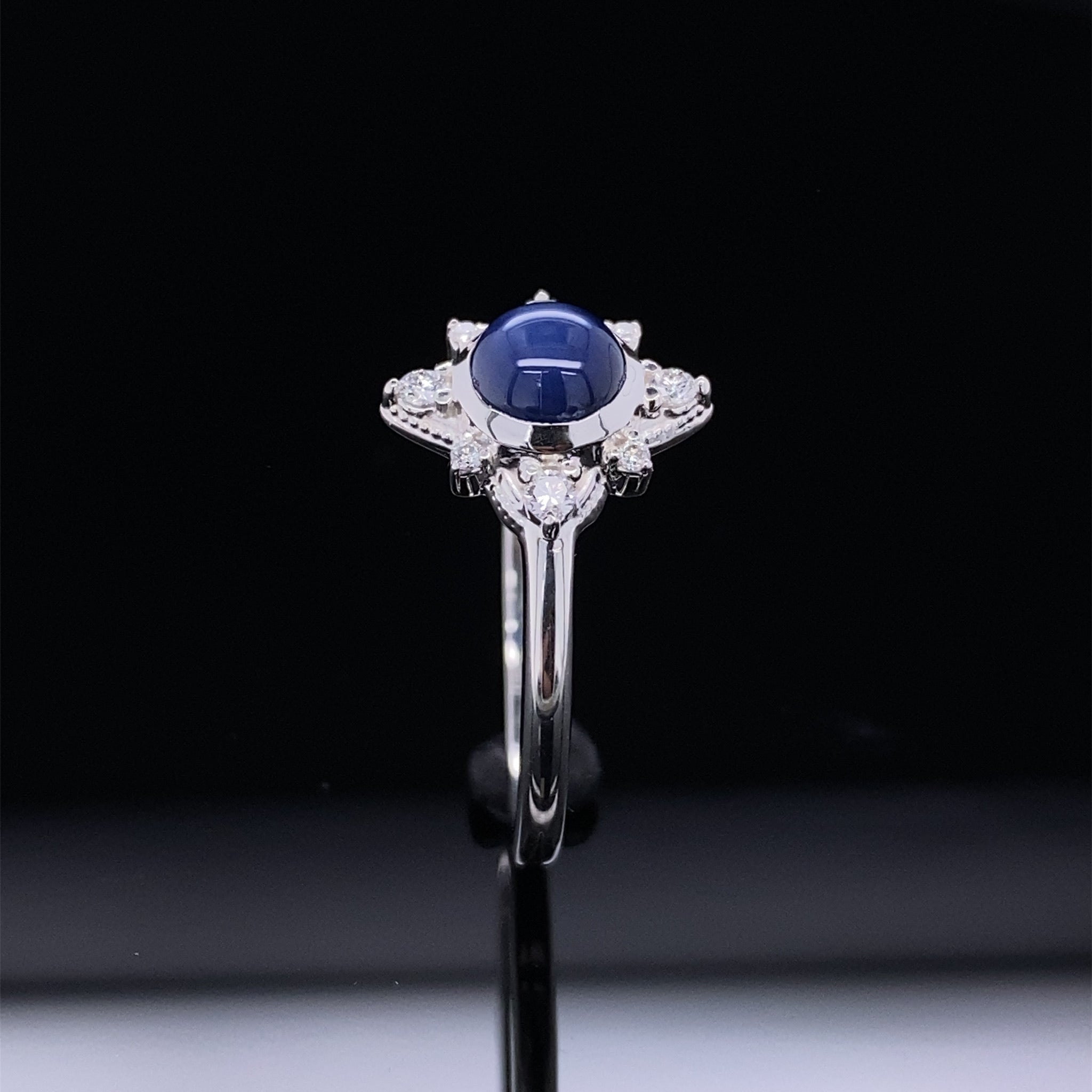Pointing North Star Sapphire and Diamond Ring