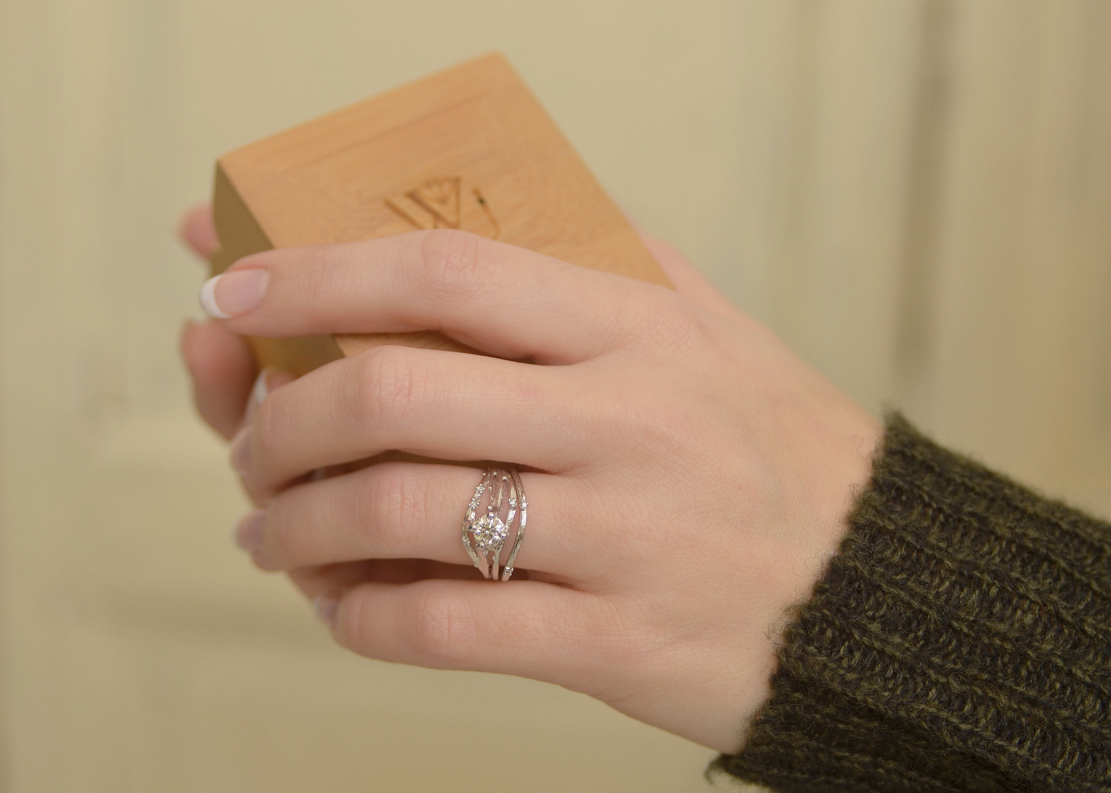 .50ct Cherry Blossom Blooming Natural Diamond Bridal Set