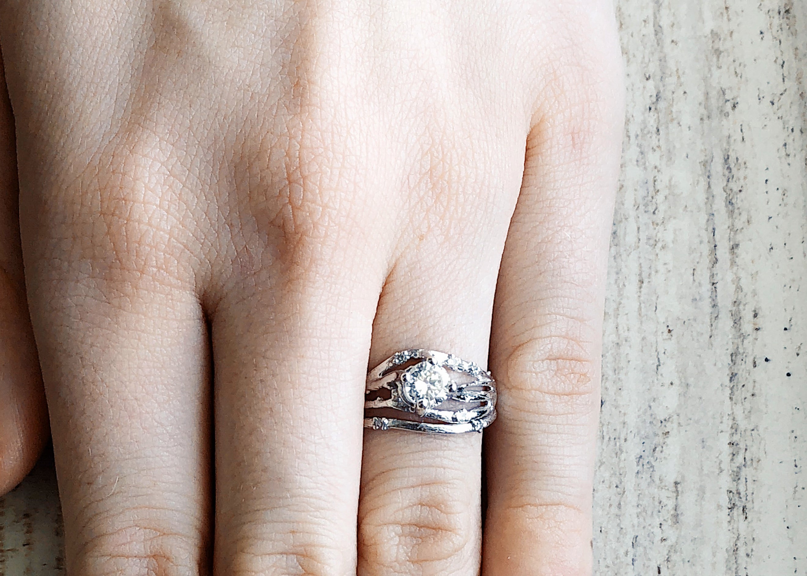 .50ct Cherry Blossom Blooming Natural Diamond Bridal Set